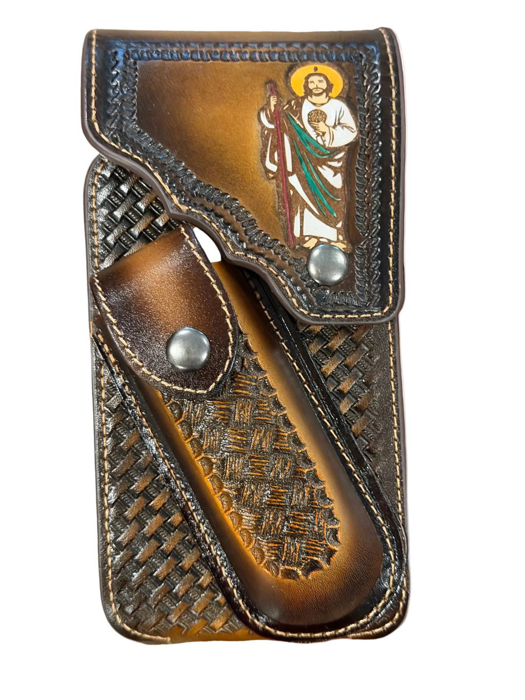 Leather Cellphone Holster w/ Knife Holder – Saint Jude Western Style