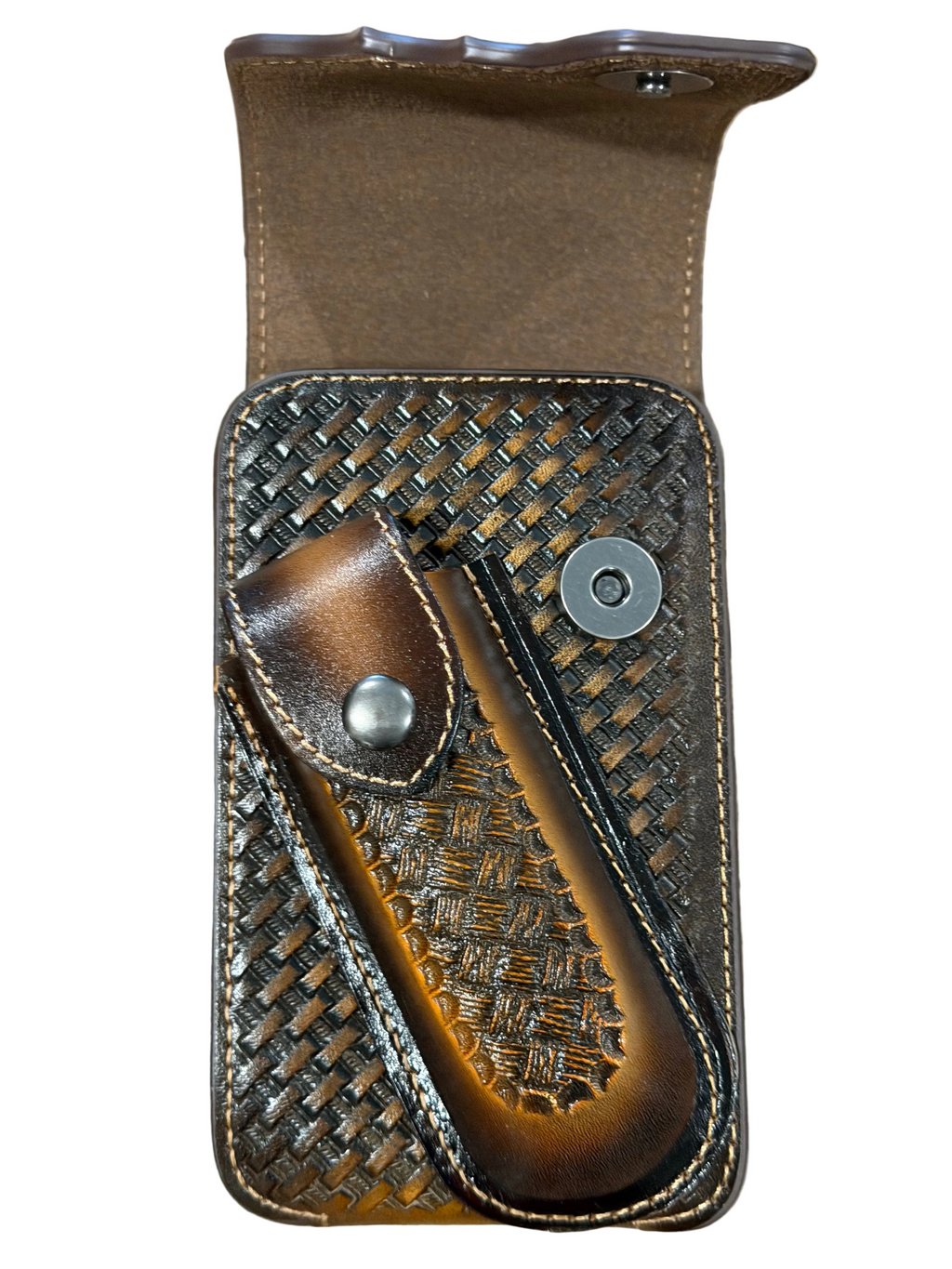 Leather Cellphone Holster w/ Knife Holder – Saint Jude Western Style
