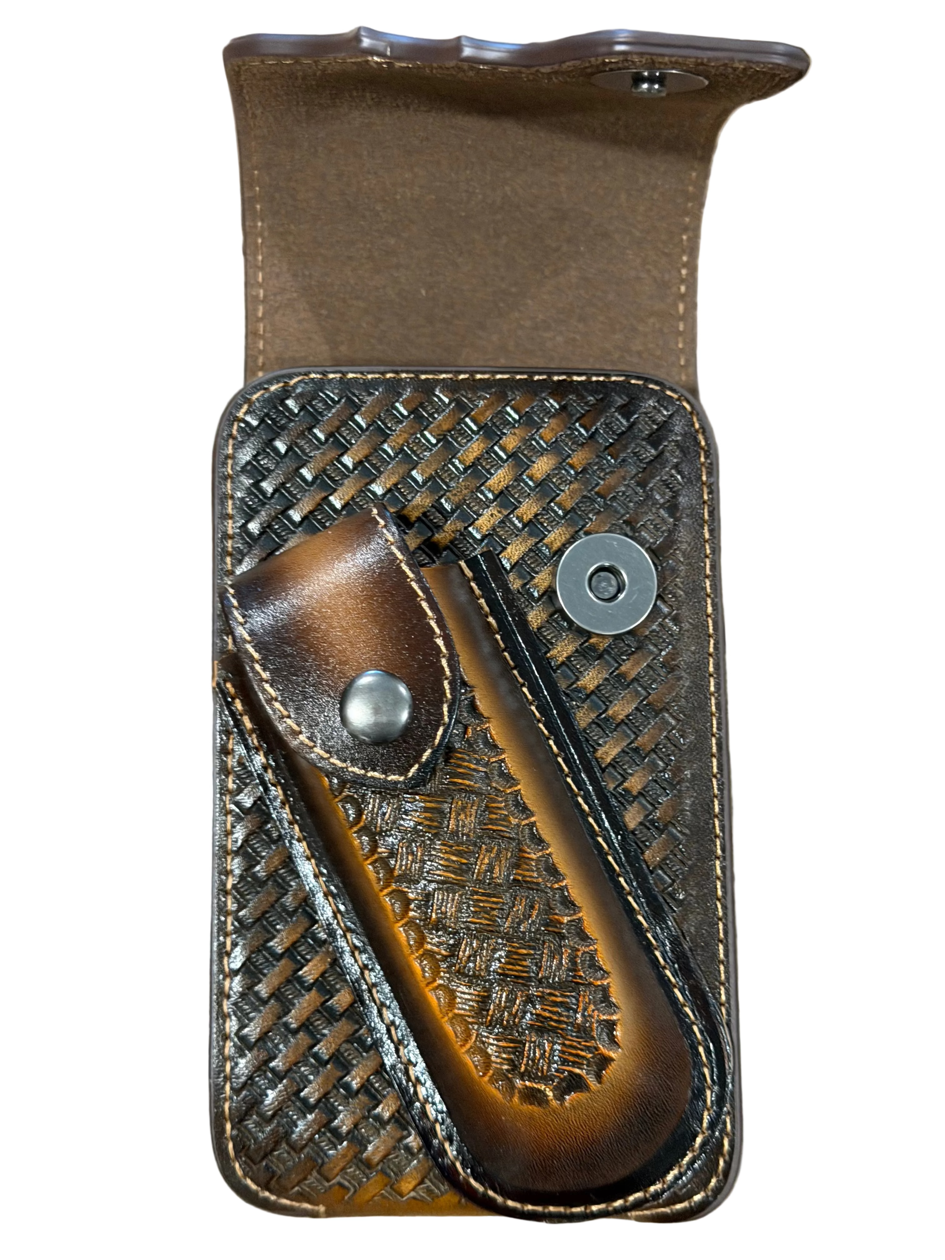 Leather Cellphone Holster w/ Knife Holder – Saint Jude Western Style