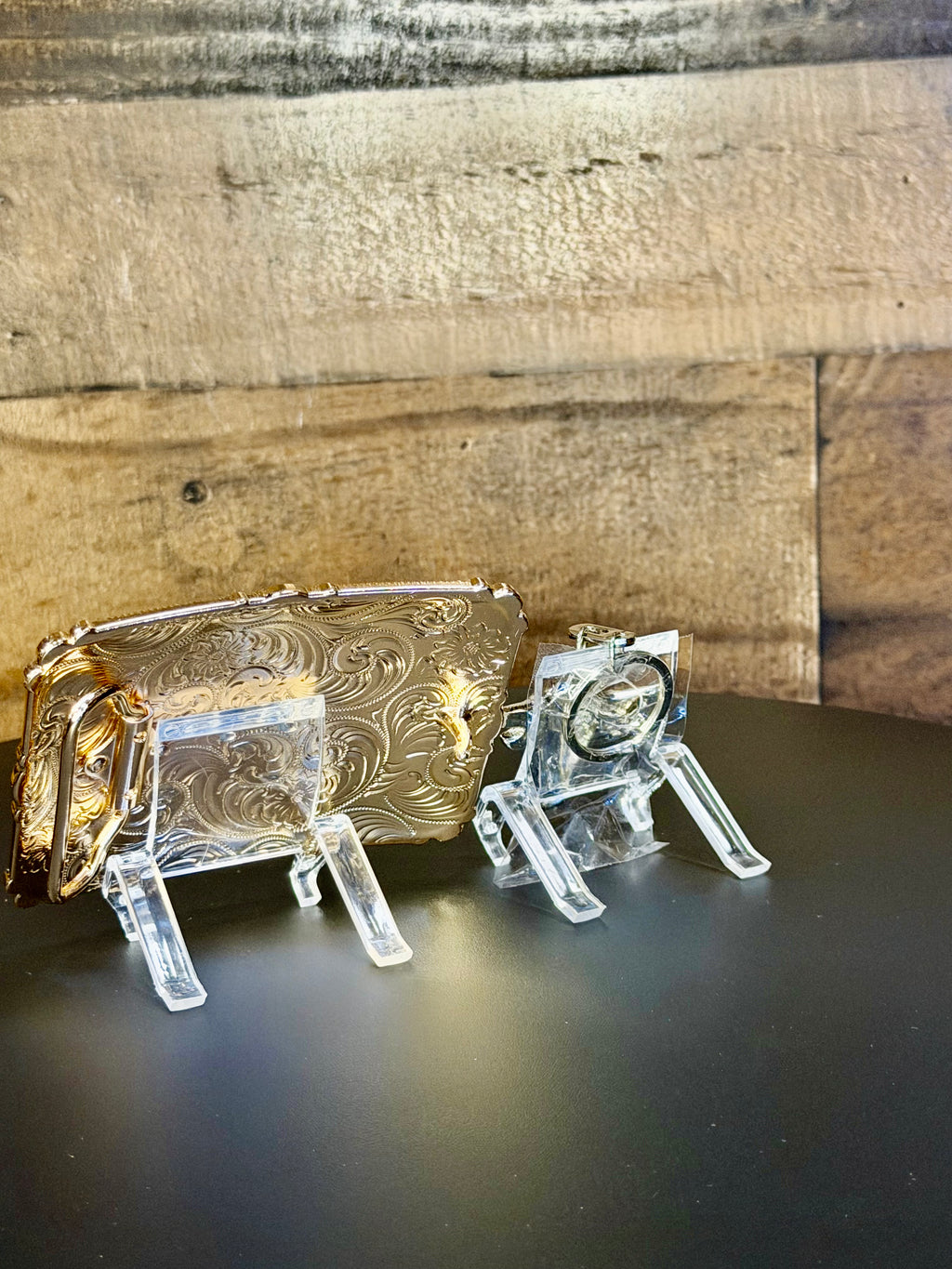 Western Longhorn Buckle &amp; Matching key chain Set