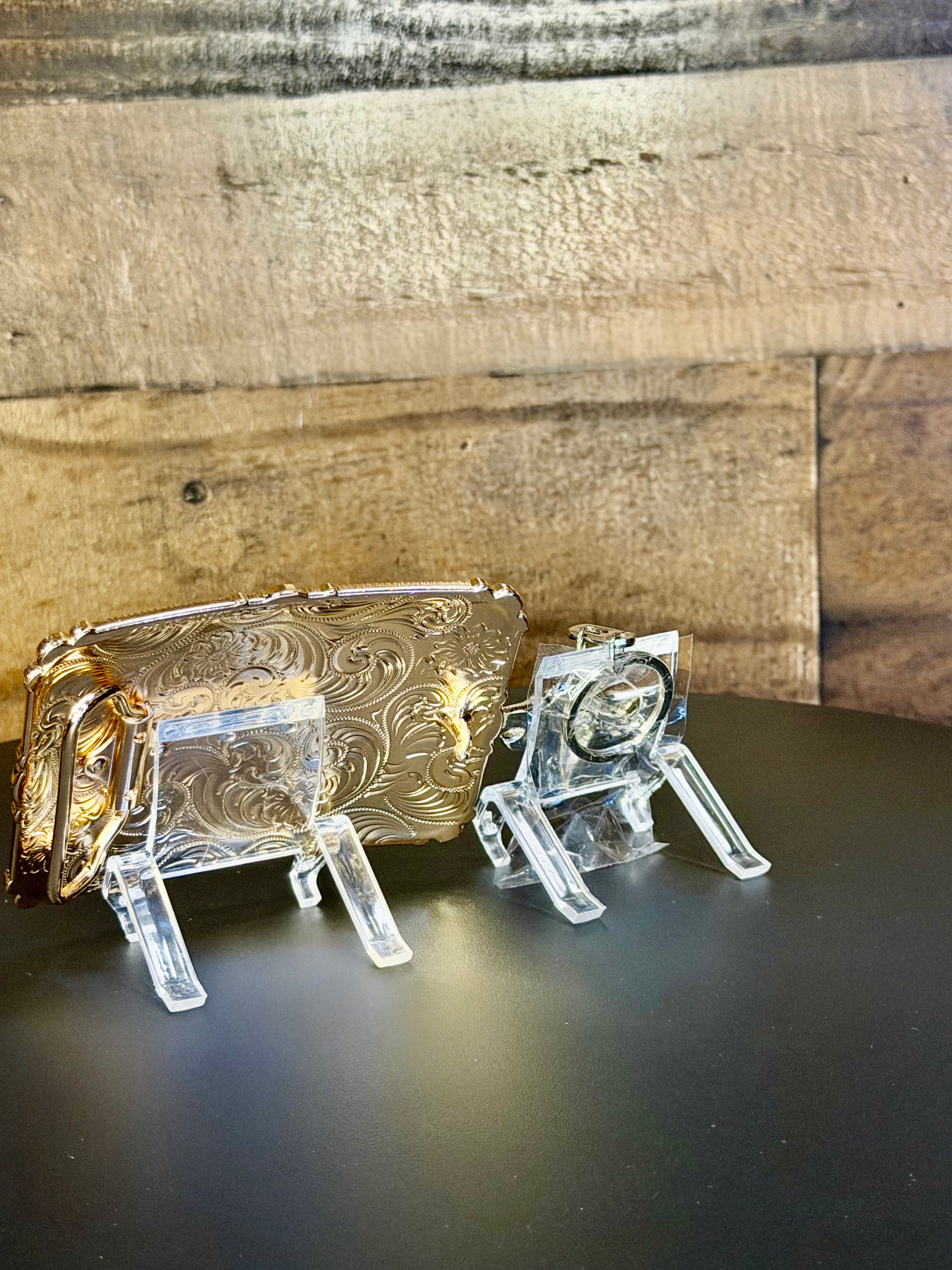 Western Longhorn Buckle &amp; Matching key chain Set