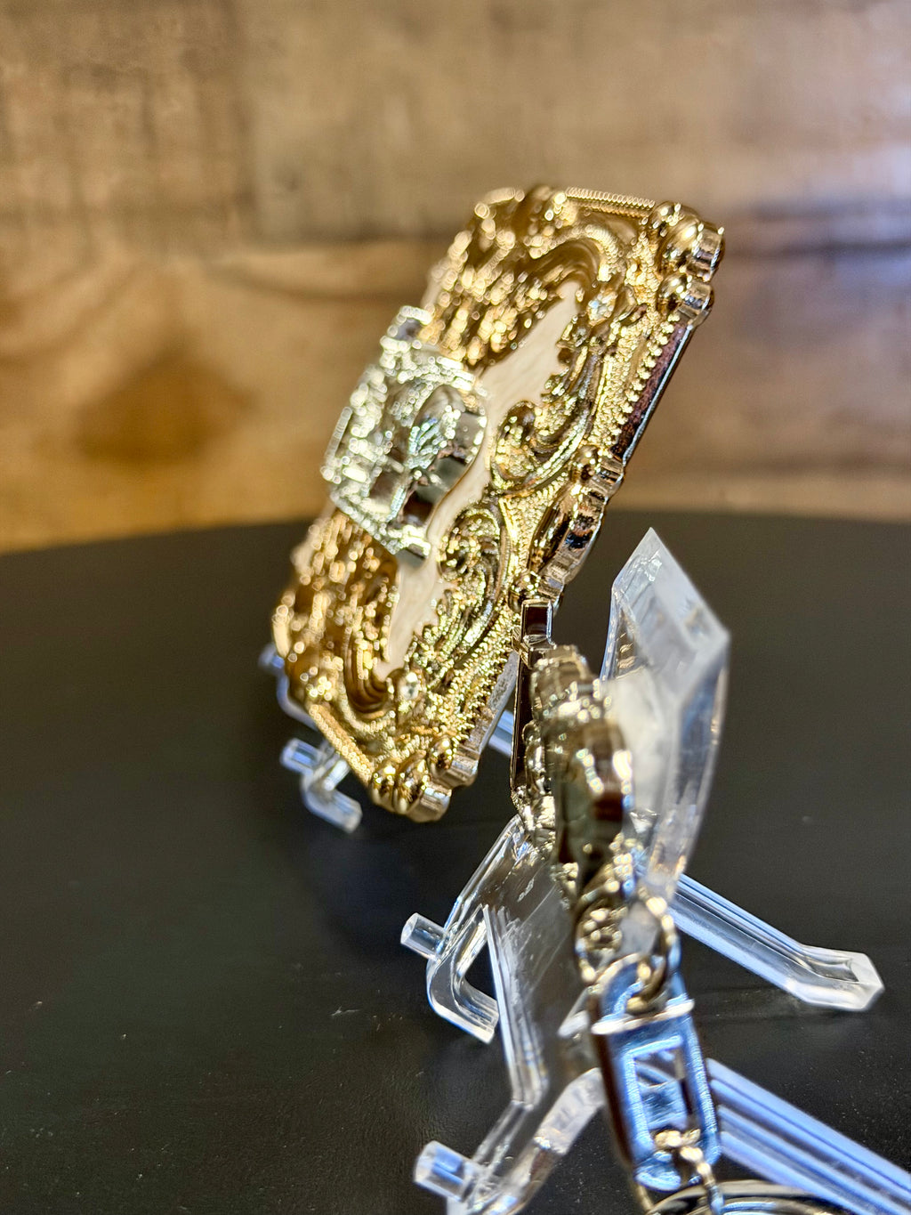 Western Longhorn Belt Buckle &amp; Matching Keychain Set