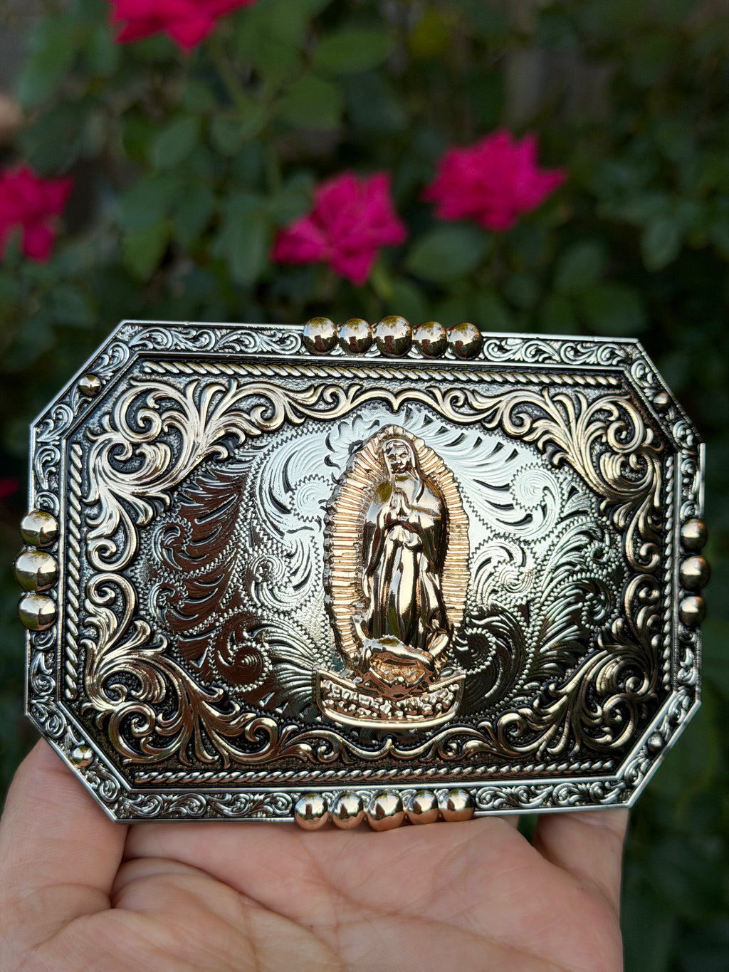 🙏 Virgen de Guadalupe Western Belt Buckle 🙏