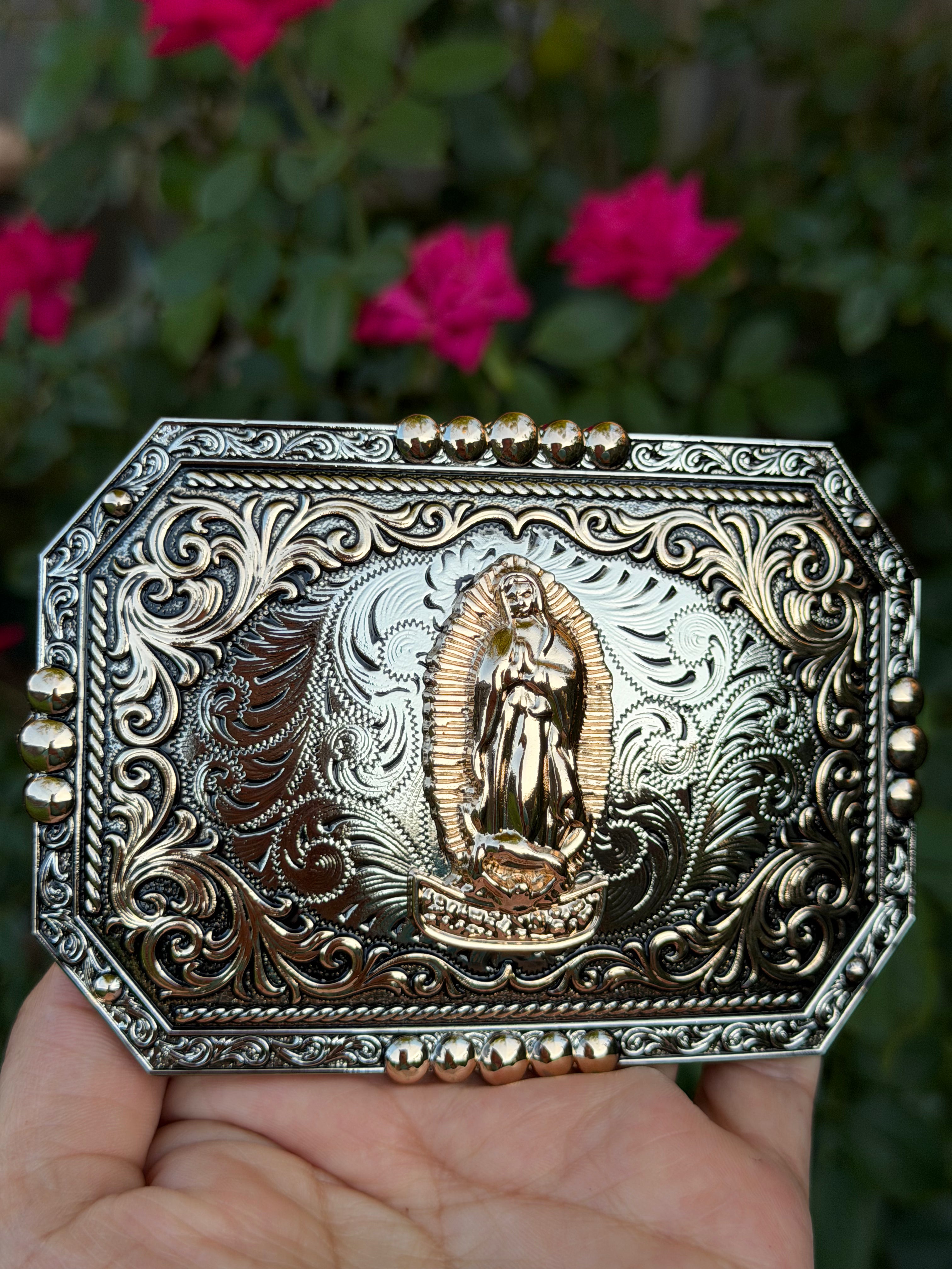 🙏 Virgen de Guadalupe Western Belt Buckle 🙏