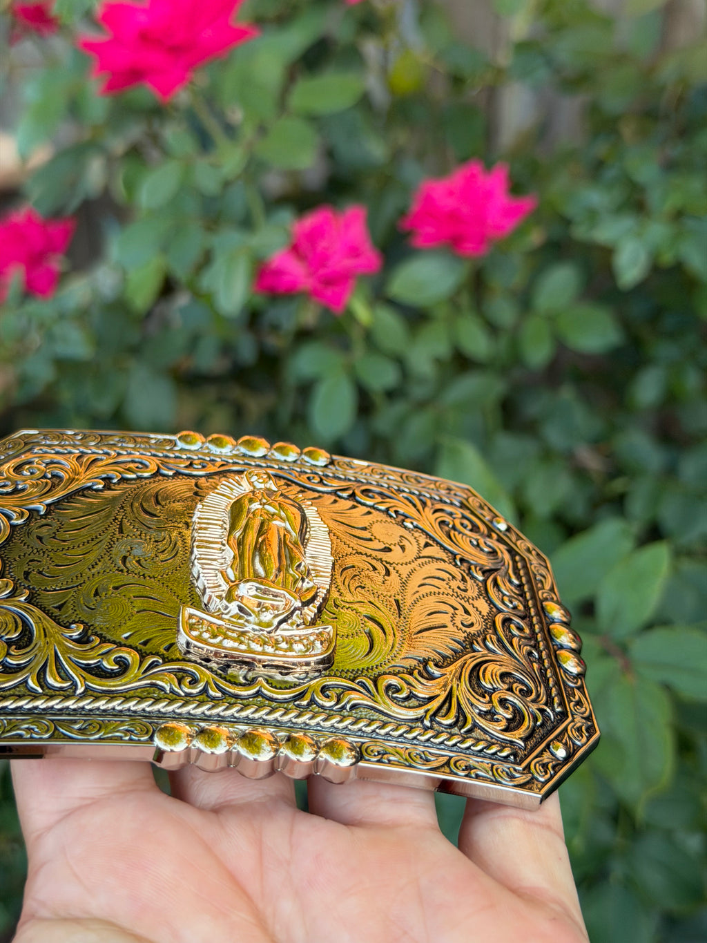 🙏 Virgen de Guadalupe Western Belt Buckle 🙏