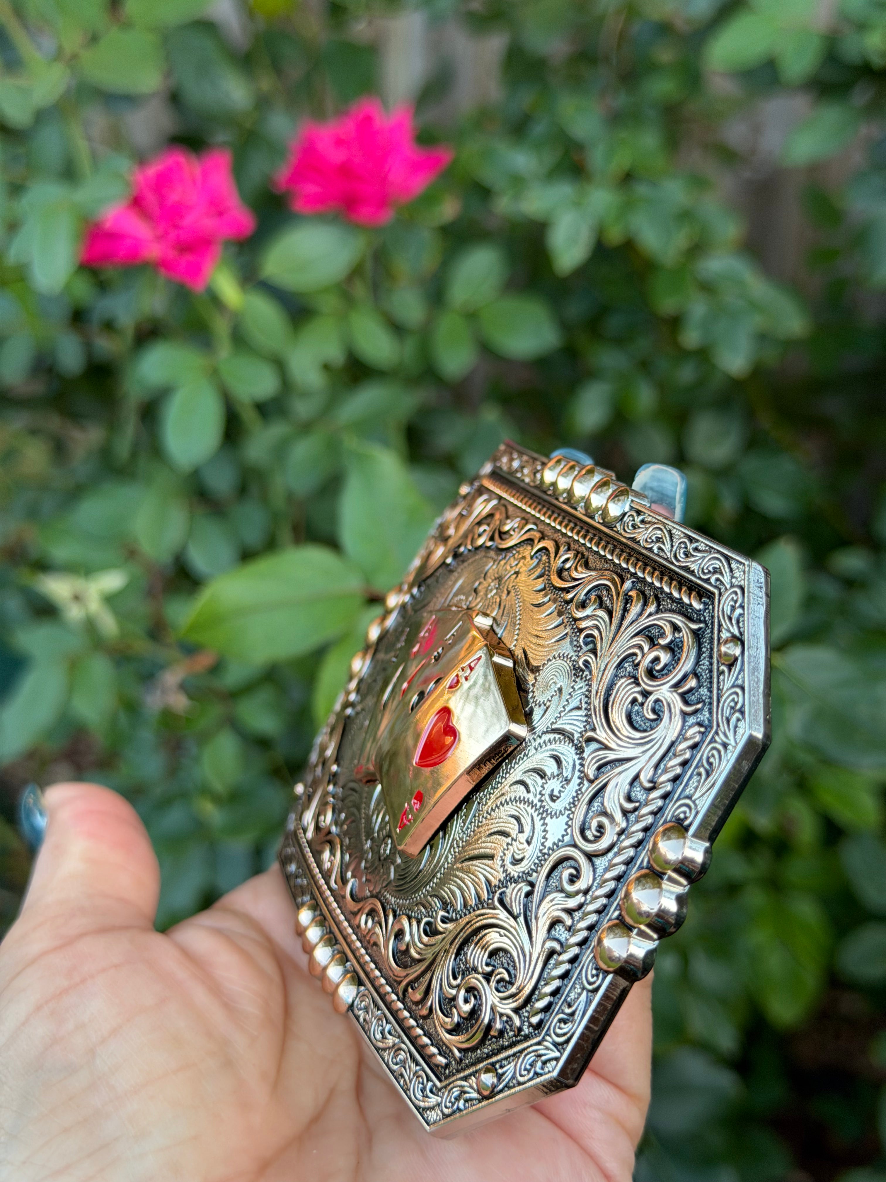 Western Playing Cards Belt Buckle