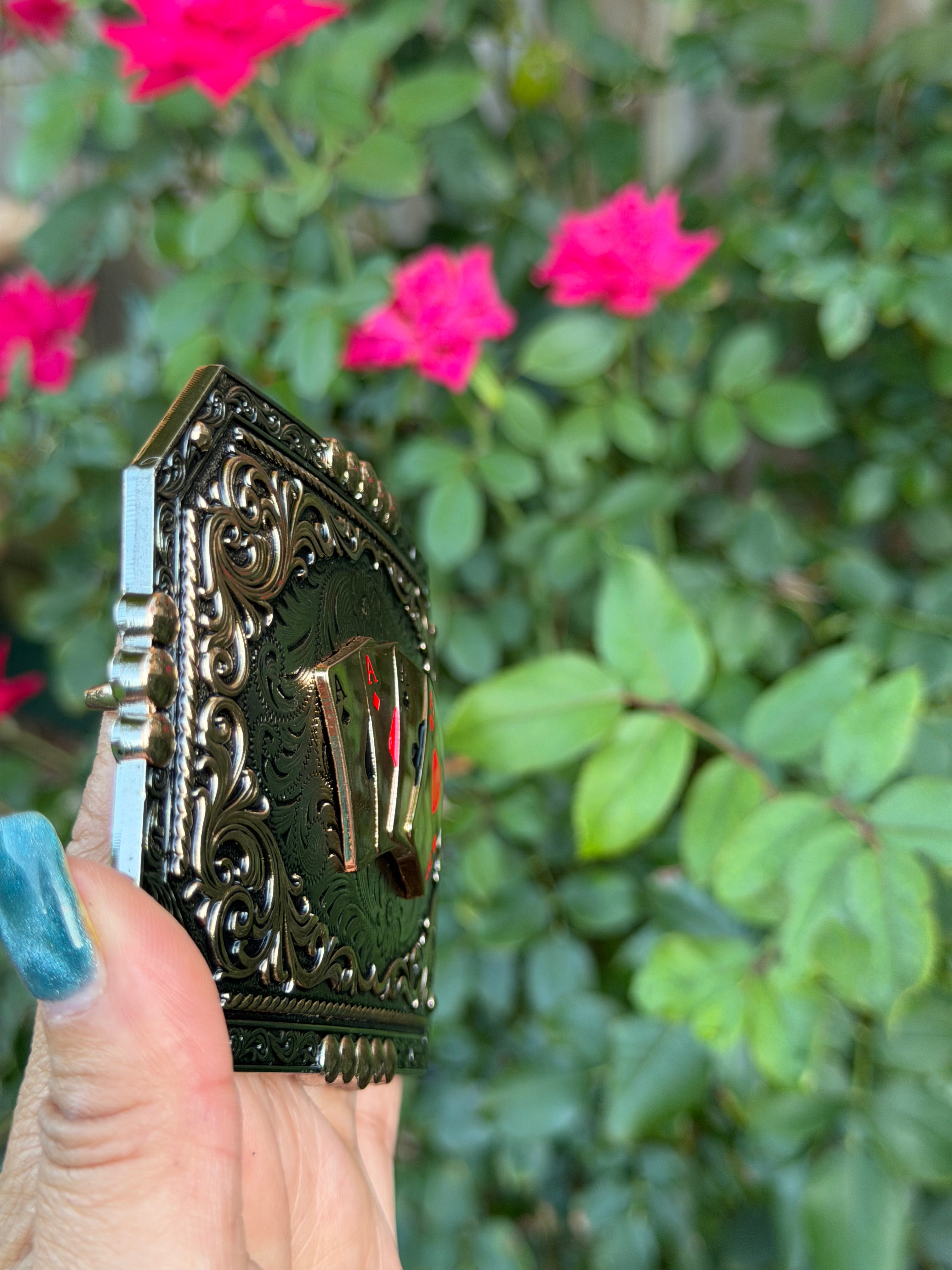 Western Playing Cards Belt Buckle