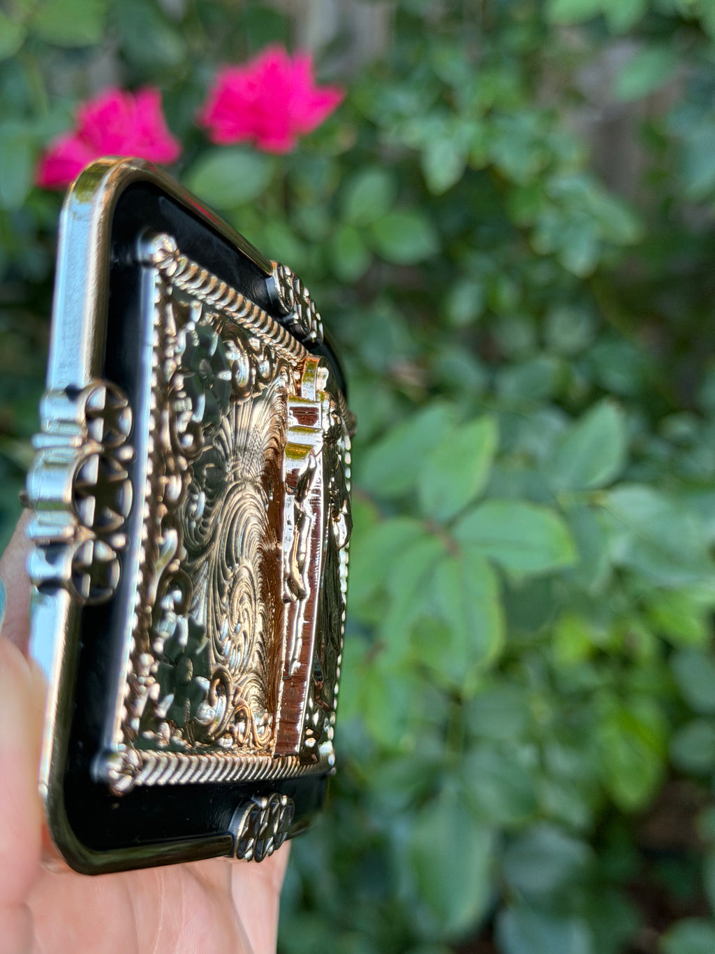 Western Religious Belt Buckle – Saint Jude Engraved Metal Cowboy Buckle for Men &amp; Women