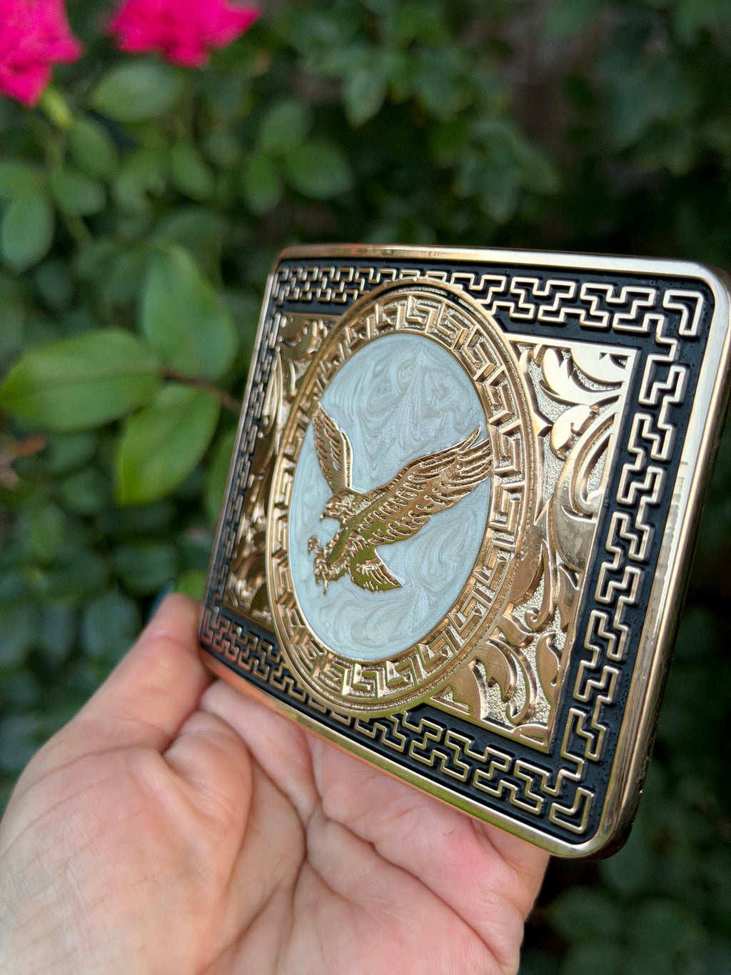 Western Eagle Belt Buckle – Engraved Cowboy Buckle with Soaring Eagle Design for Men &amp; Women