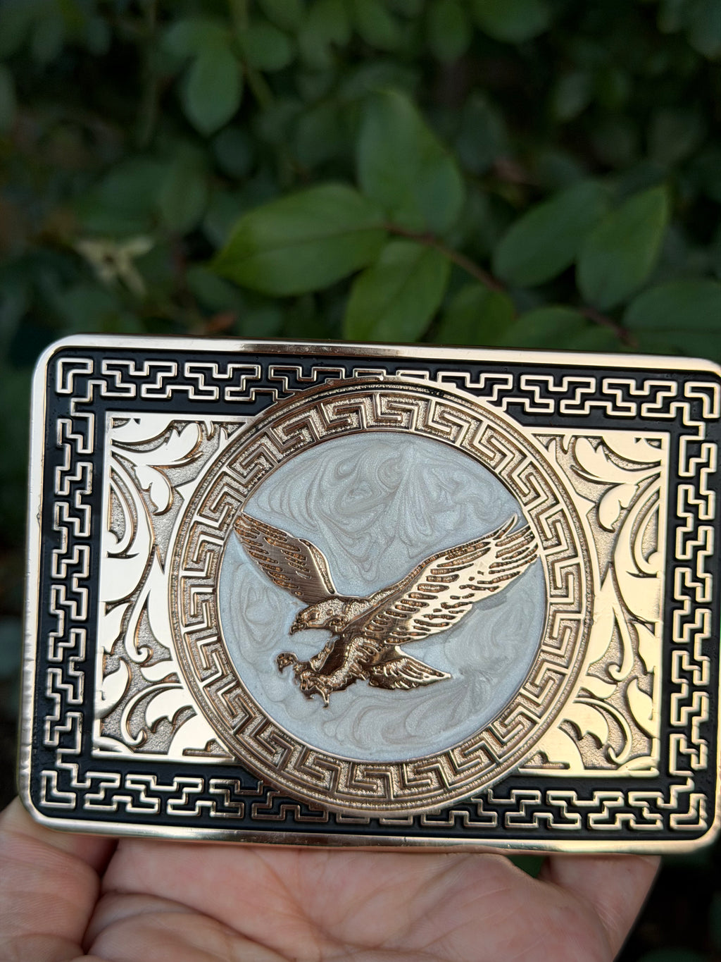 Western Eagle Belt Buckle – Engraved Cowboy Buckle with Soaring Eagle Design for Men &amp; Women