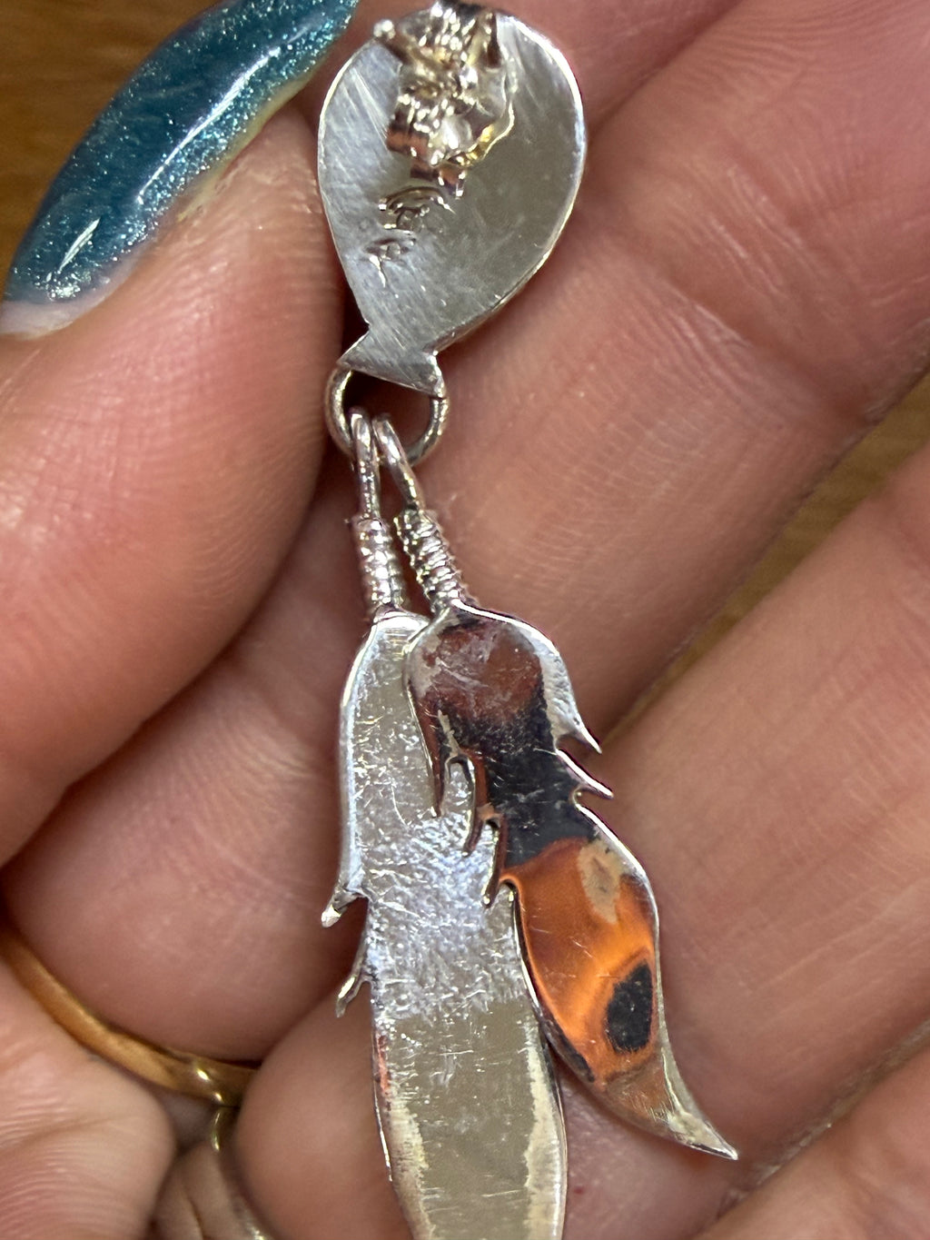 Sterling Silver Turquoise Feather Dangle Earrings | Native-Inspired Handcrafted Jewelry