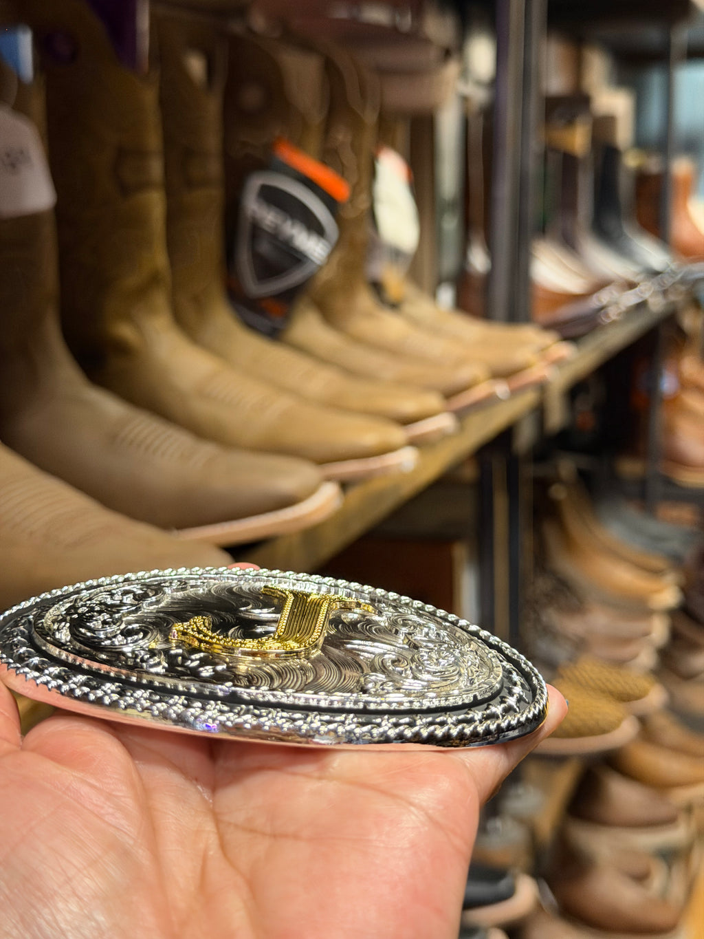 Western Initial Belt Buckle – Letter J