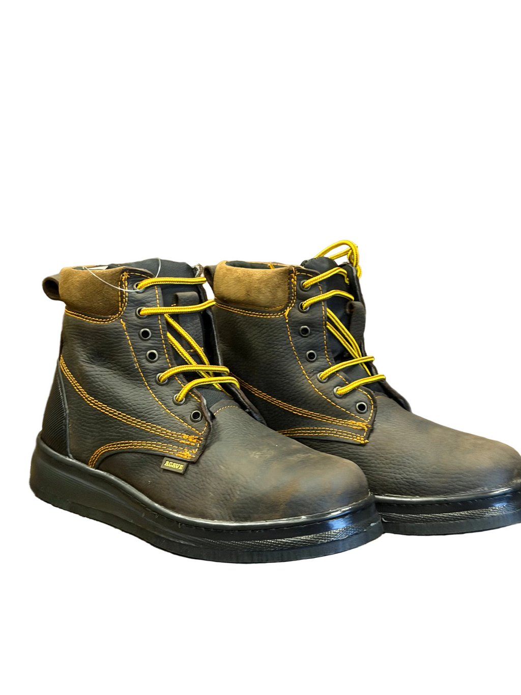 Men's Work Boots – Genuine Leather Safety Work Boots, Slip-Resistant, Durable Construction Boots