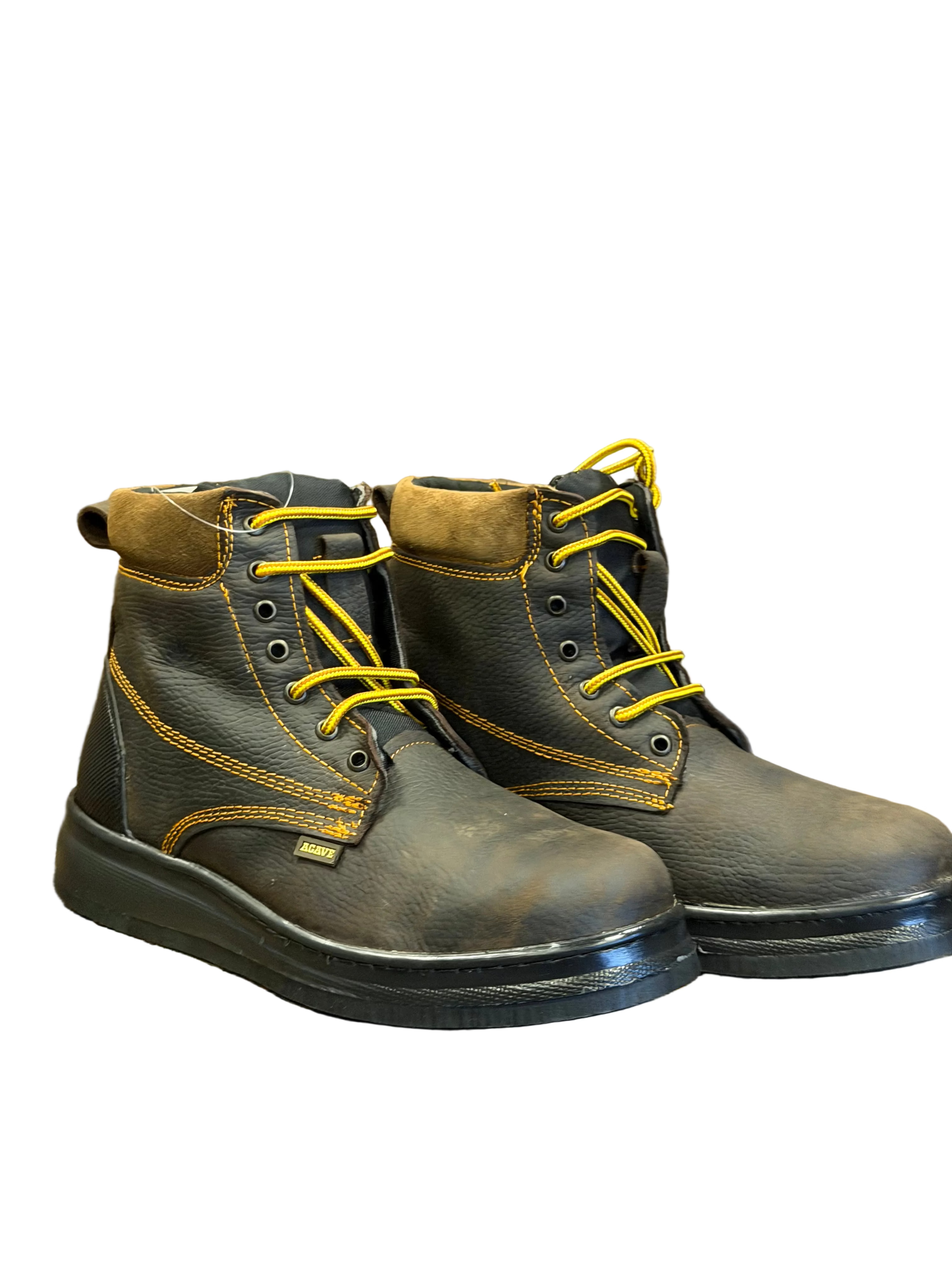 Men's Work Boots – Genuine Leather Safety Work Boots, Slip-Resistant, Durable Construction Boots