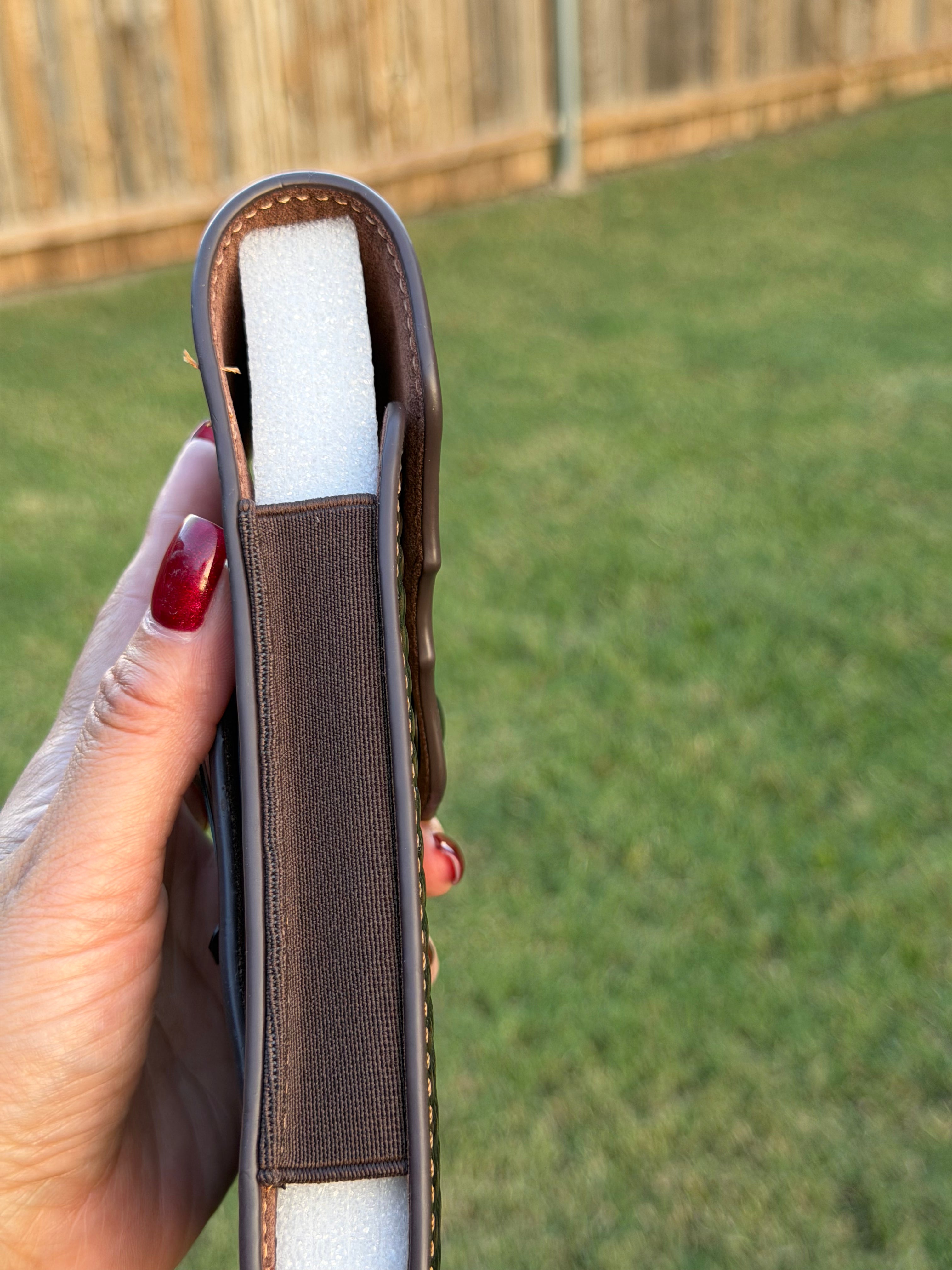 Leather Phone Holster with Saint Jude Design