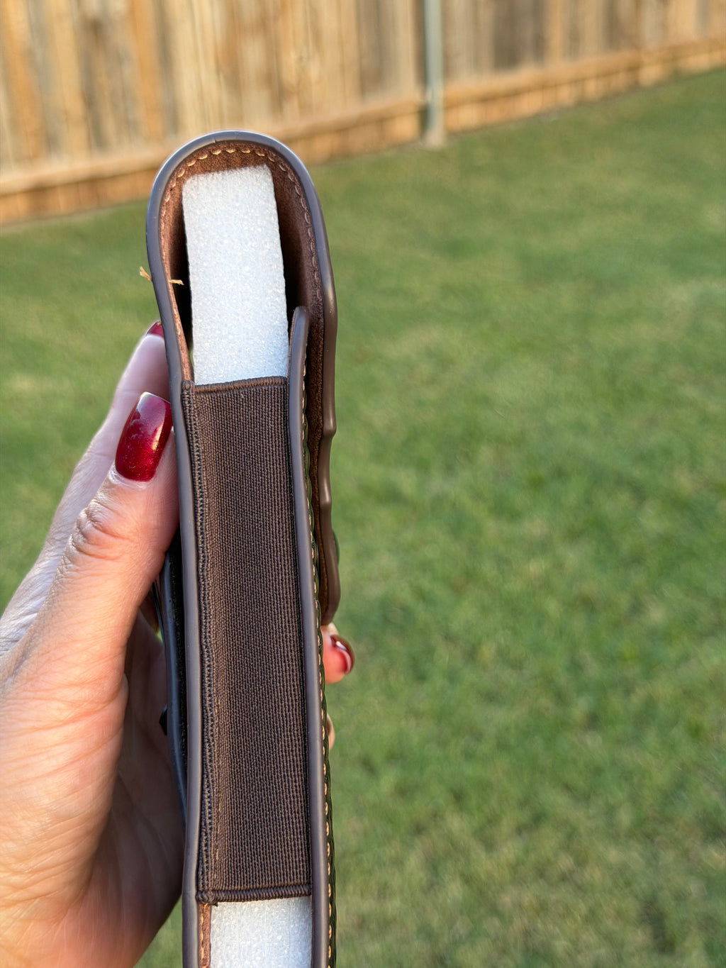 Leather Phone Holster with Saint Jude Design