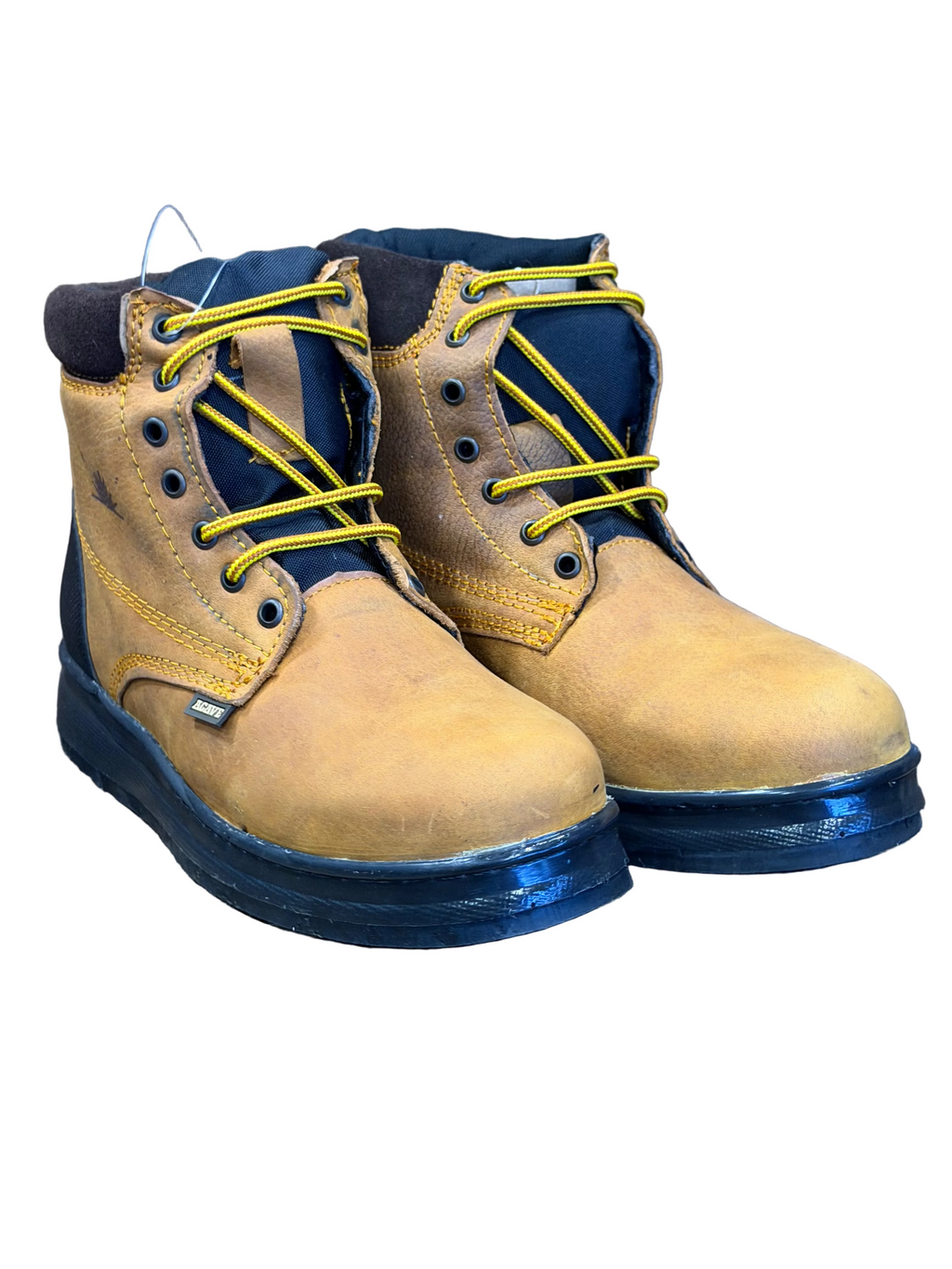 Men's Leather Work Boots – Soft Toe, Slip-Resistant, Lightweight Lace-Up Safety Boots