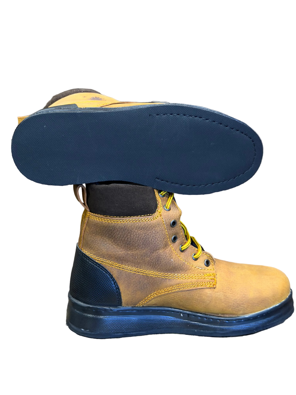 Men's Leather Work Boots – Soft Toe, Slip-Resistant, Lightweight Lace-Up Safety Boots