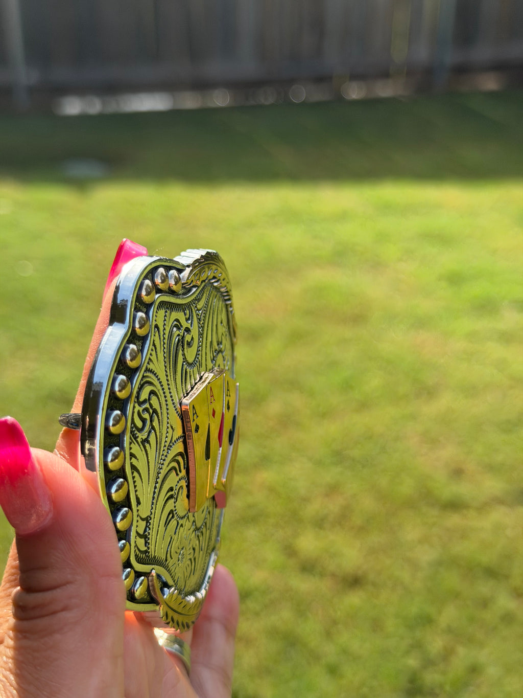 Western Belt Buckle Ace of Spades, Diamonds, Clubs, and Hearts