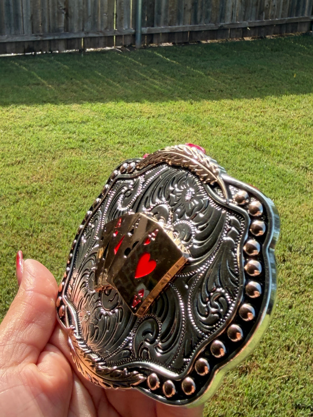 Western Belt Buckle Ace of Spades, Diamonds, Clubs, and Hearts