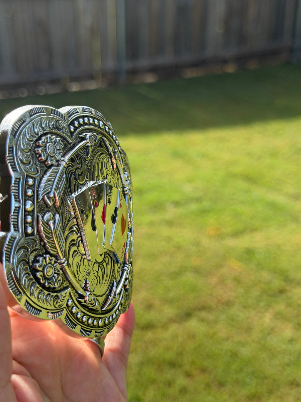 Western Belt Buckle Ace of Spades, Diamonds, Clubs, and Hearts