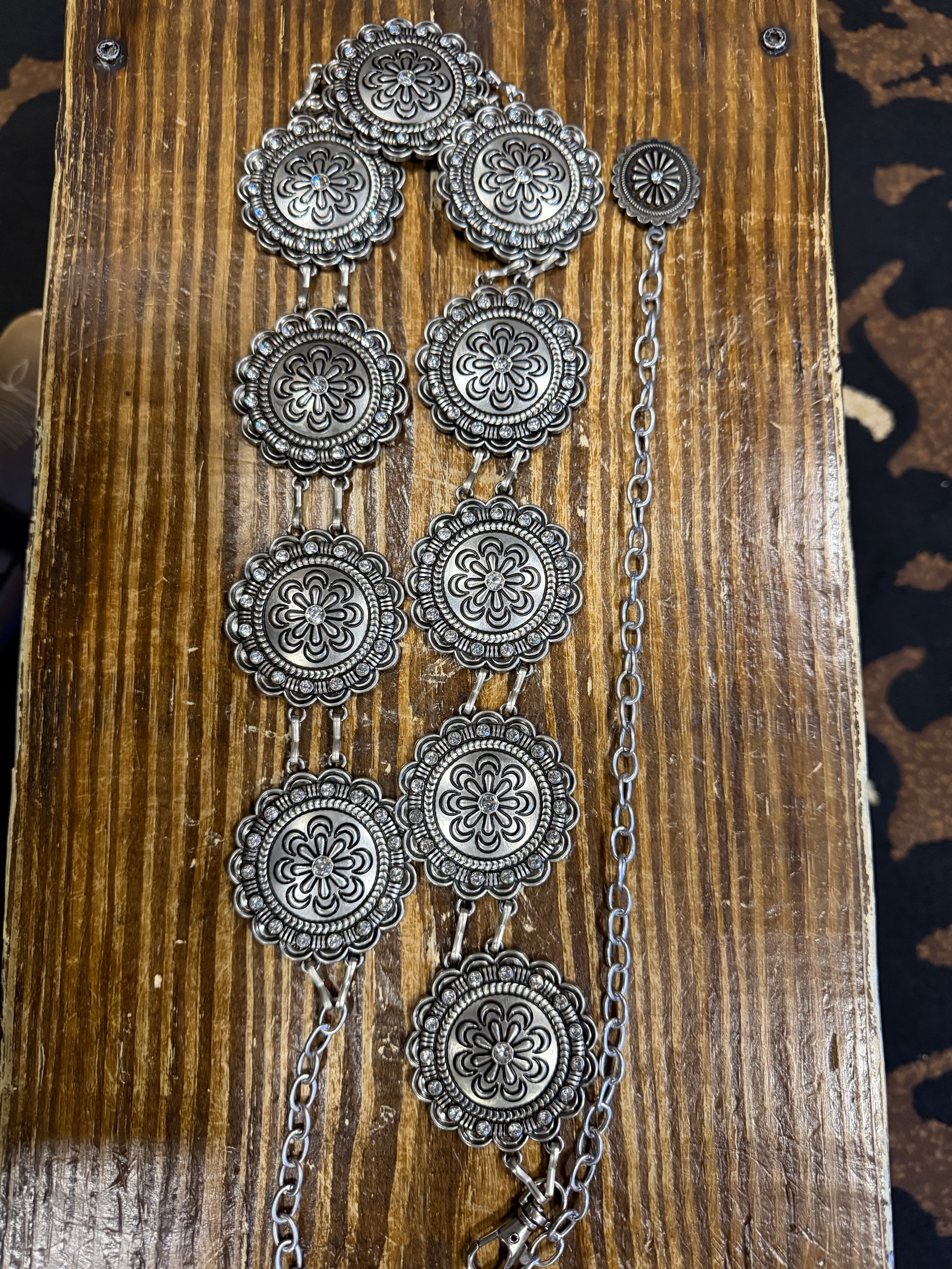 Women Silver colored Concho Belt