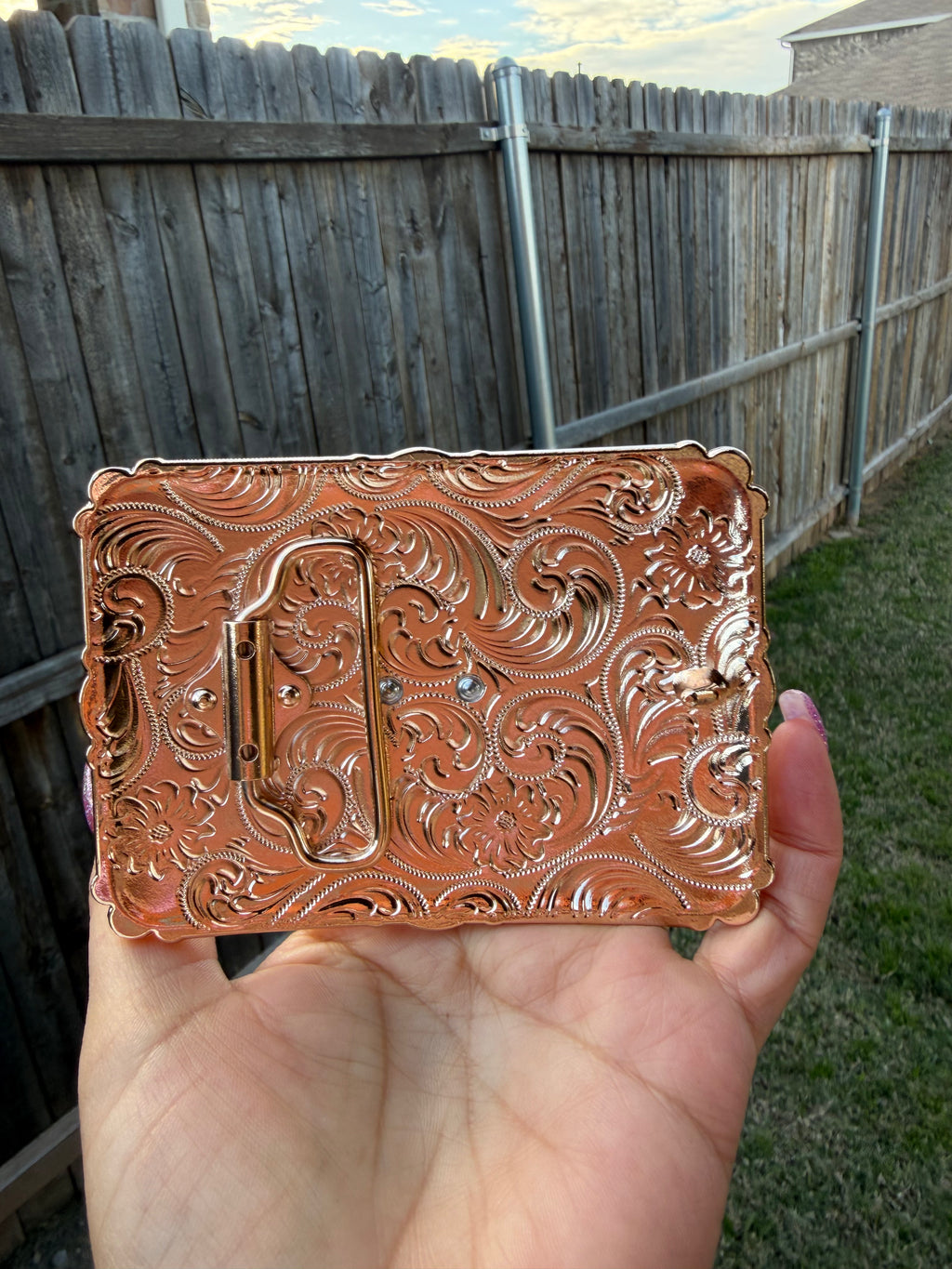 Western Style Virgin of Guadalupe Belt Buckle