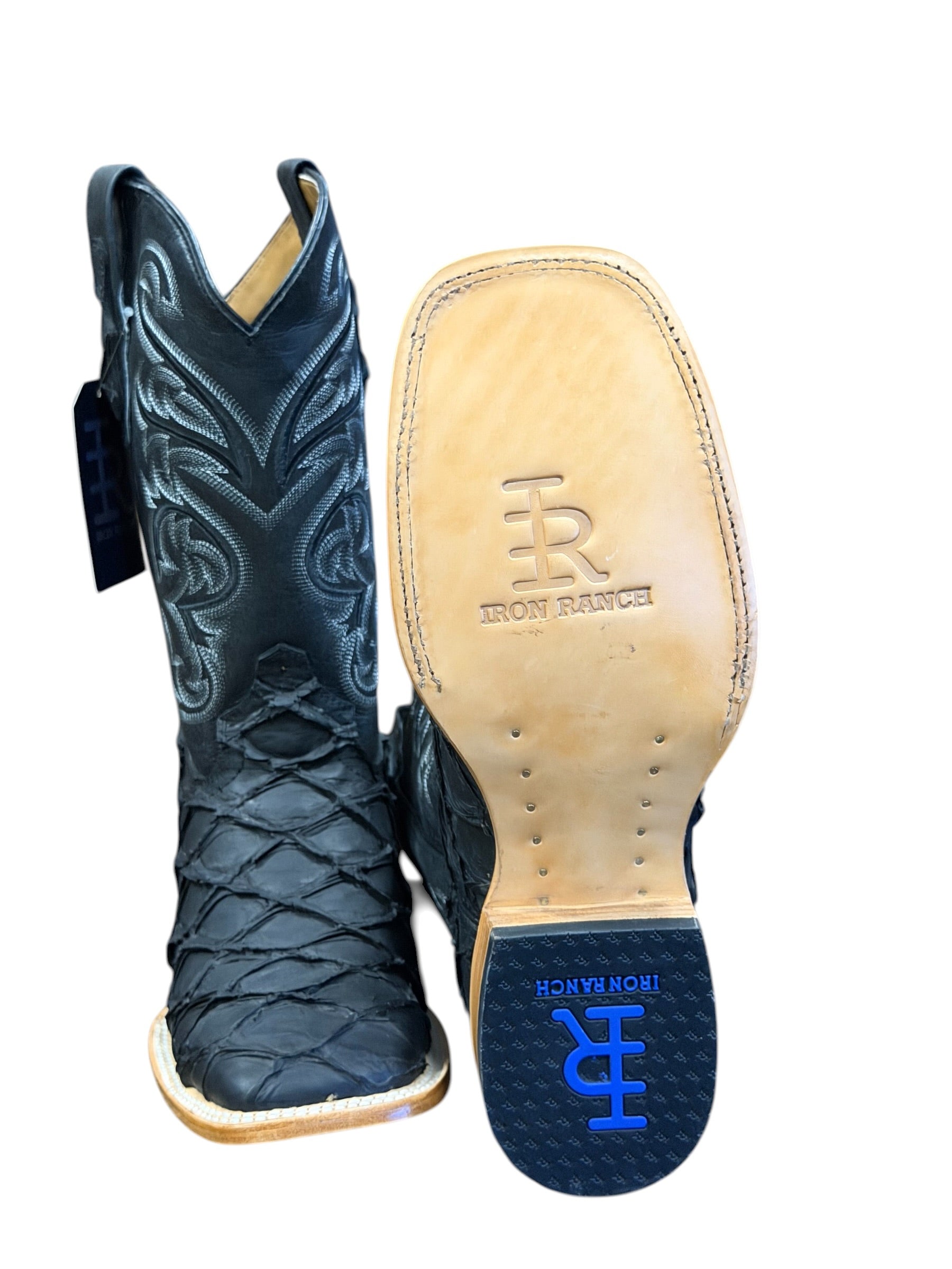 Bota Rodeo Iron Ranch Pescado Negro Print