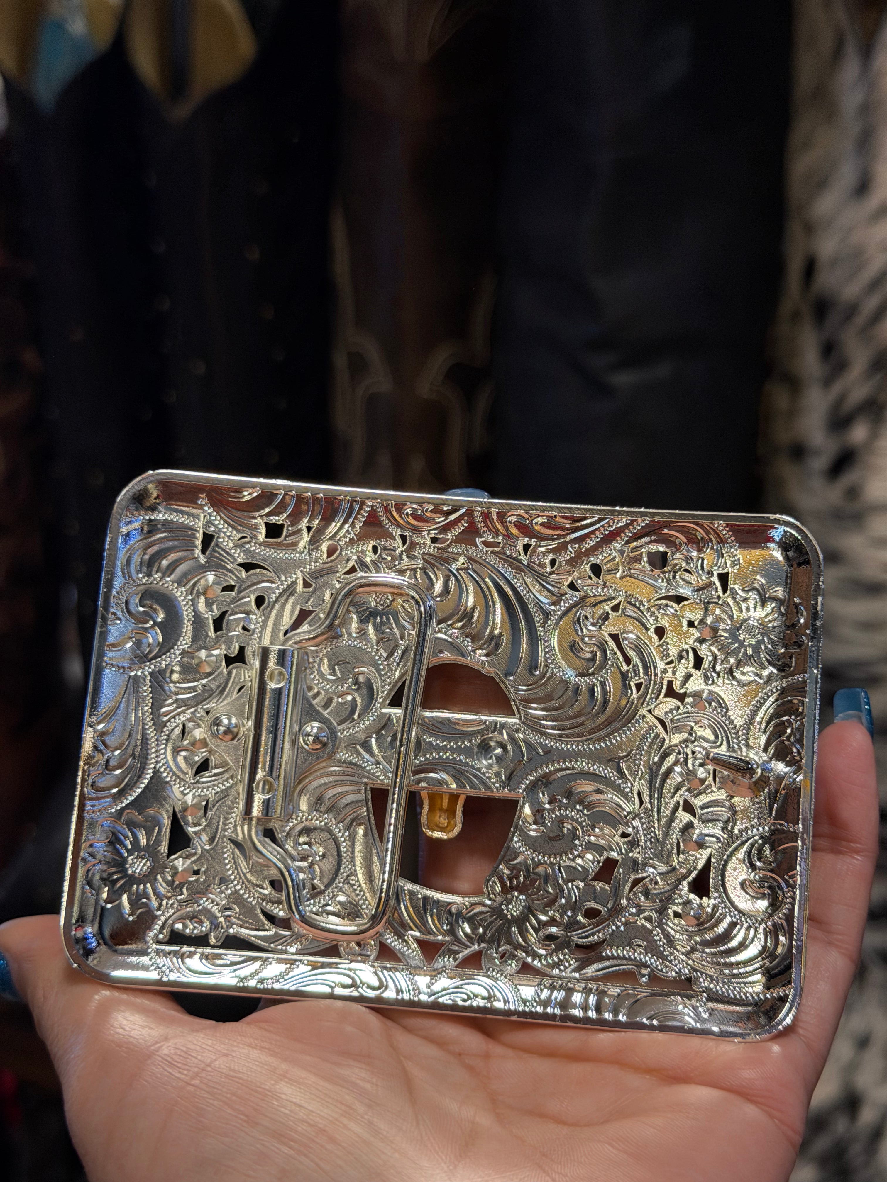 Western Longhorn Gold Belt Buckle | Cowboy Rodeo Style