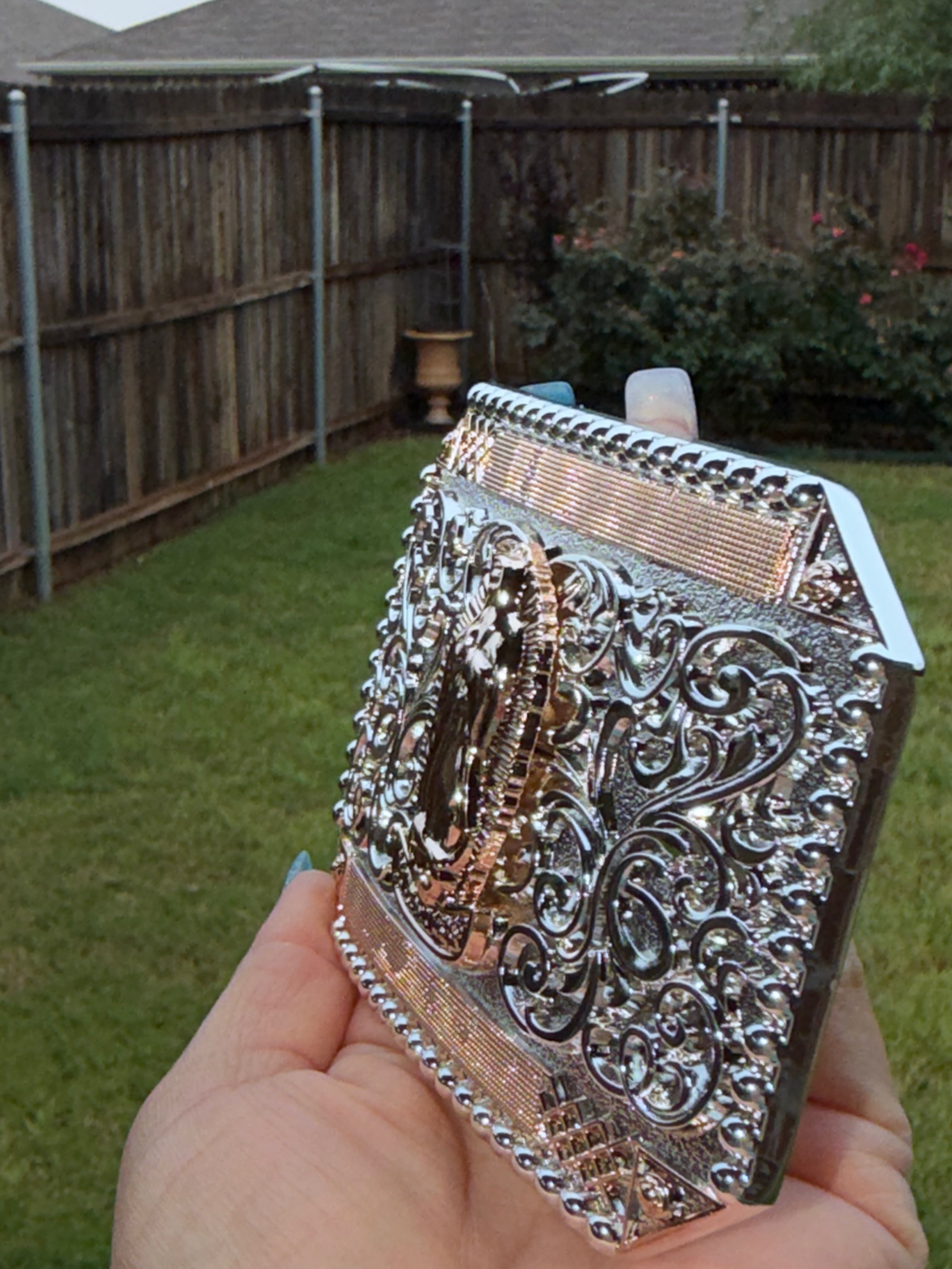 Western Belt Buckle with Virgen de Guadalupe Engraved Design