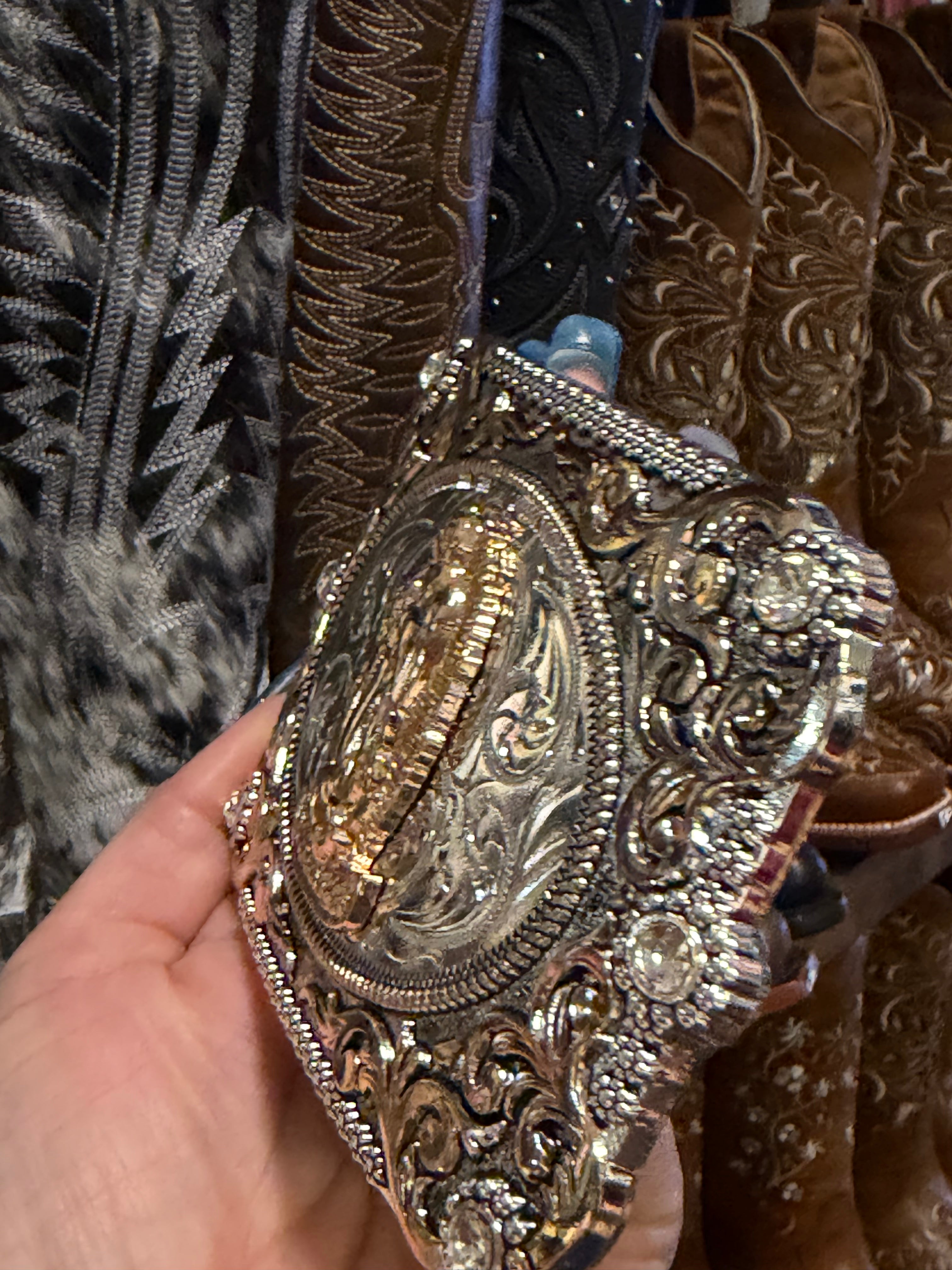 Virgin Mary Western Belt Buckle