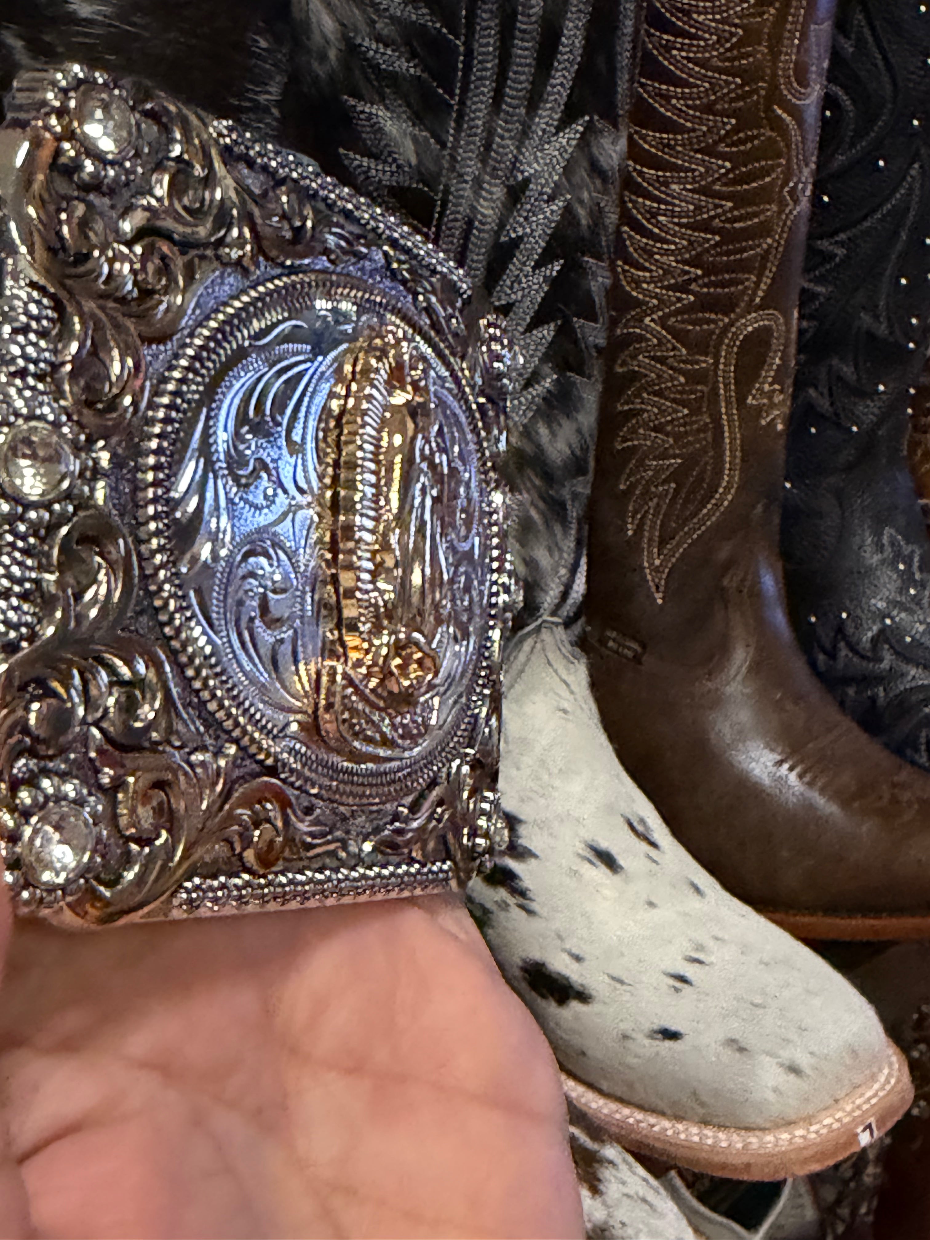 Virgin Mary Western Belt Buckle