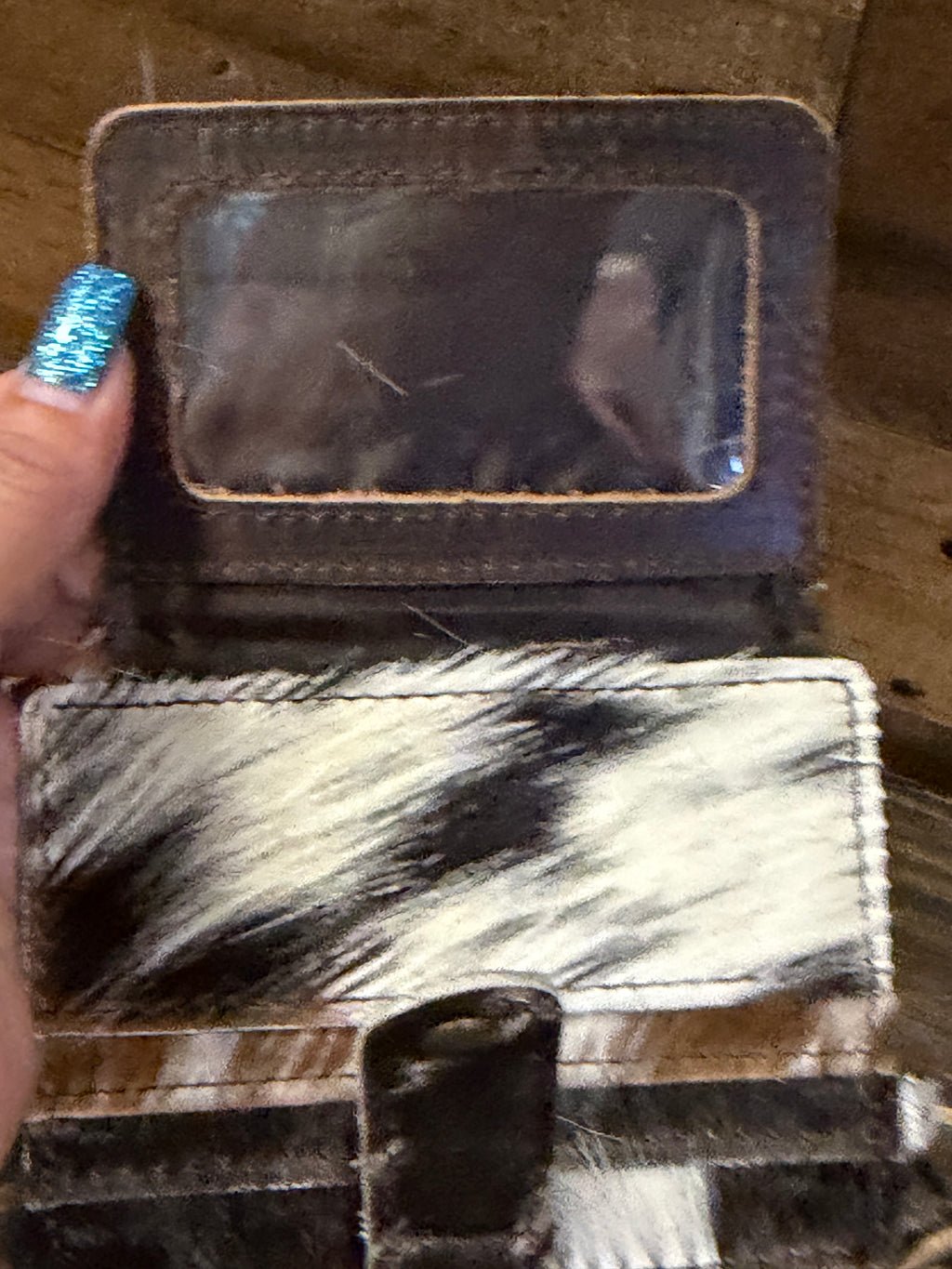 Genuine Leather Cowhide Wristlet Wallet Keychain for Women | Western Card Holder Coin Purse