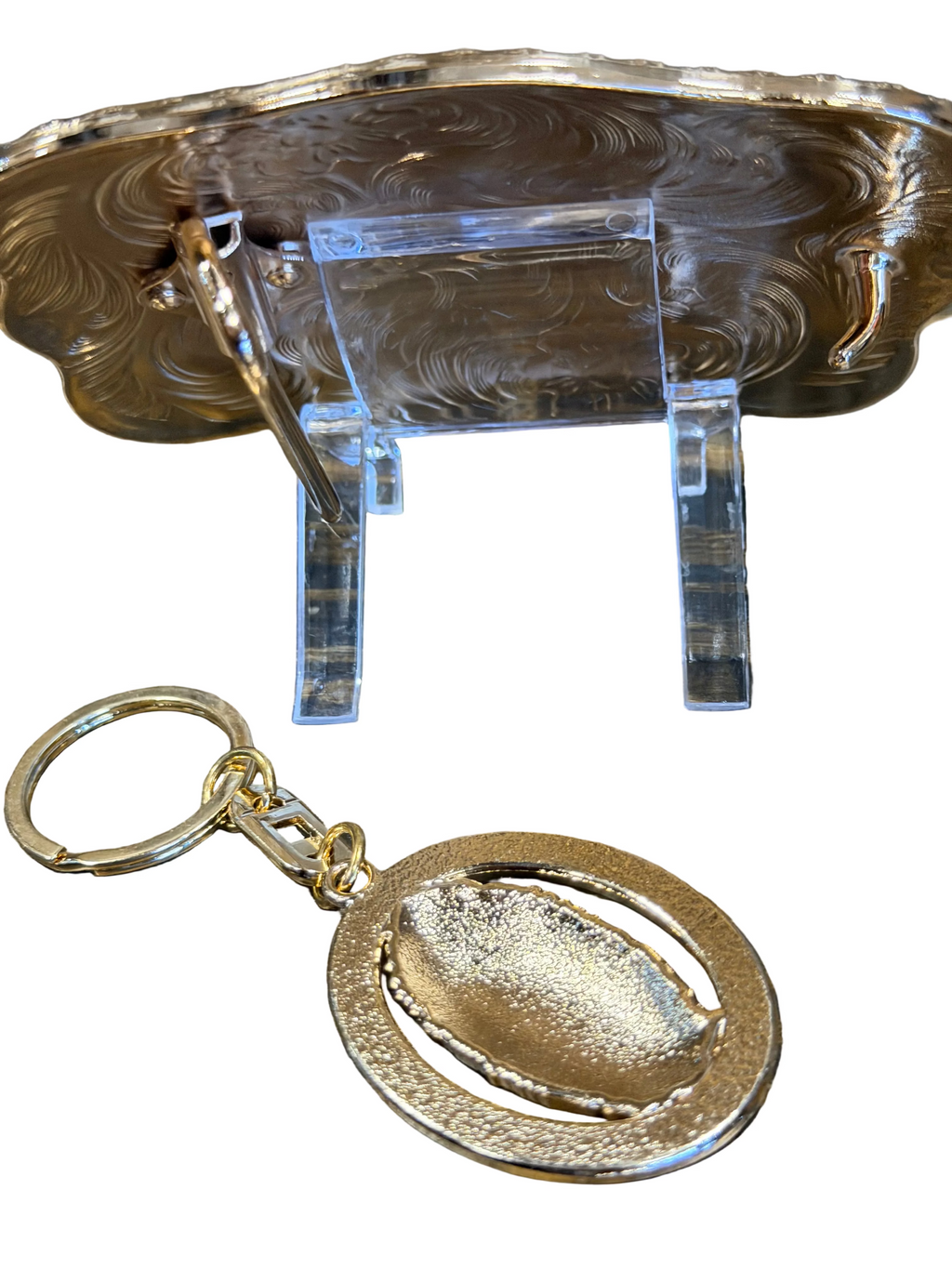 Virgen de Guadalupe Western Belt Buckle &amp; Matching Keychain Combo Set