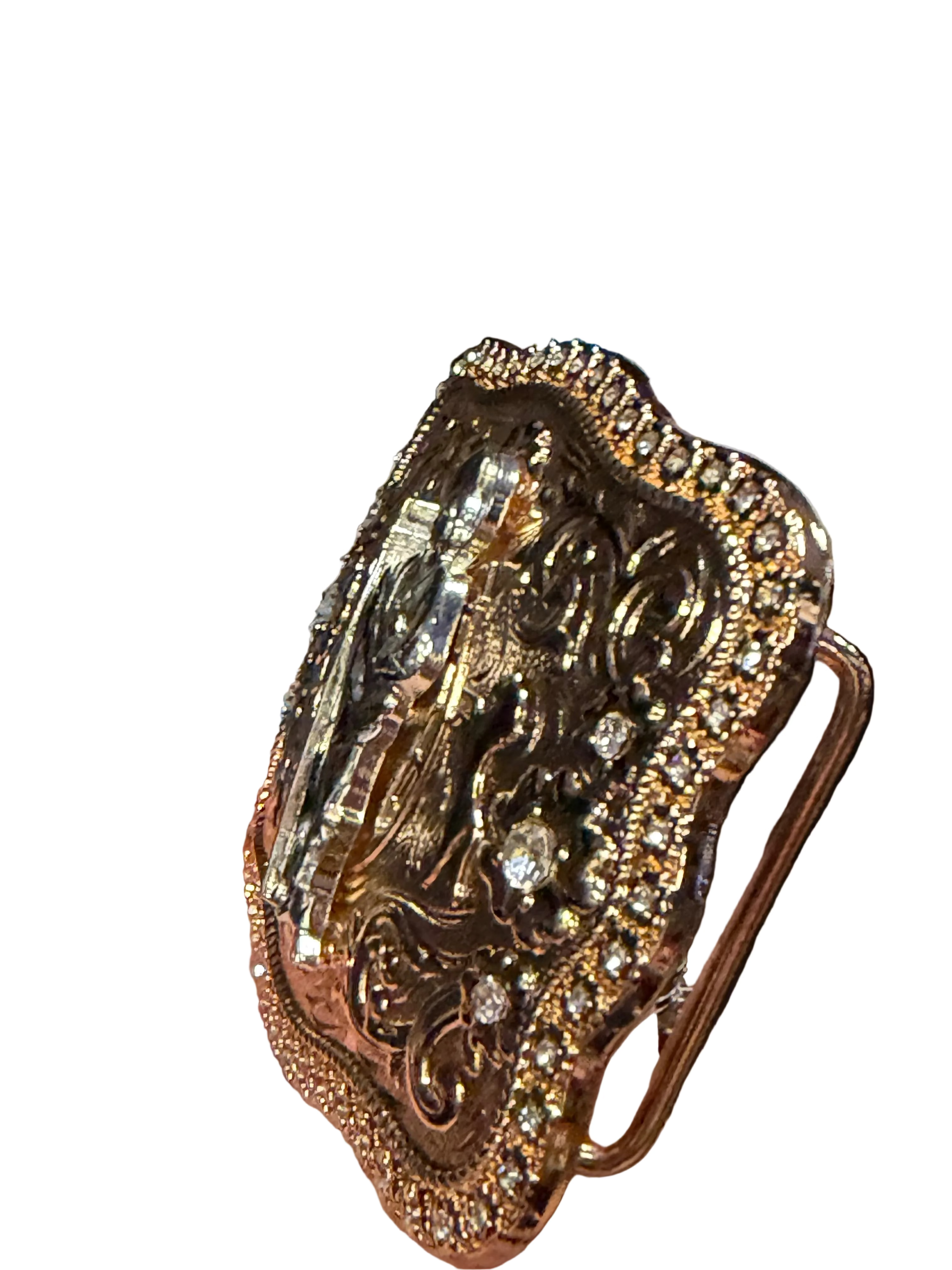Western Saint Jude Rhinestone Belt Buckle for Men and Women