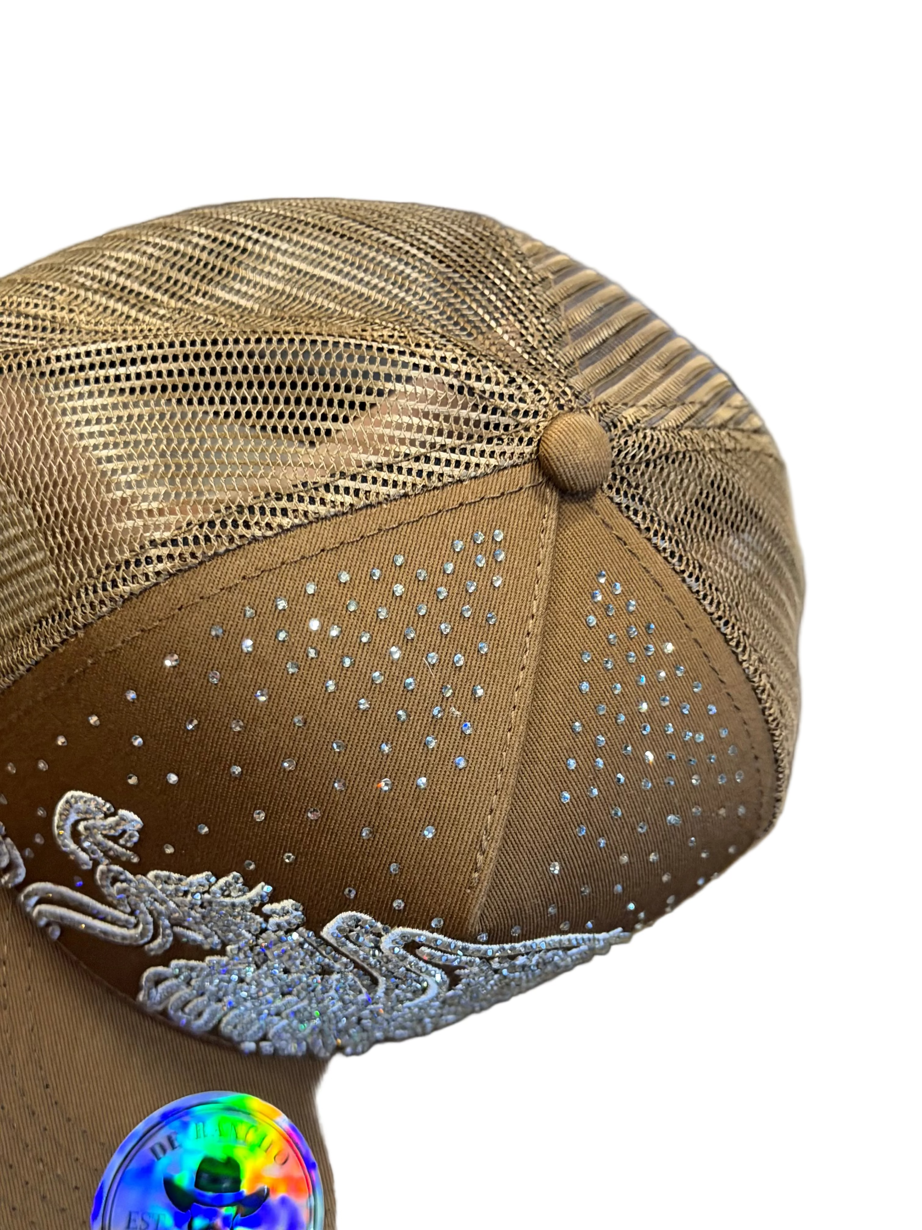Brown Eagle Rhinestone Trucker Hat – Western Snapback Cap Unisex style