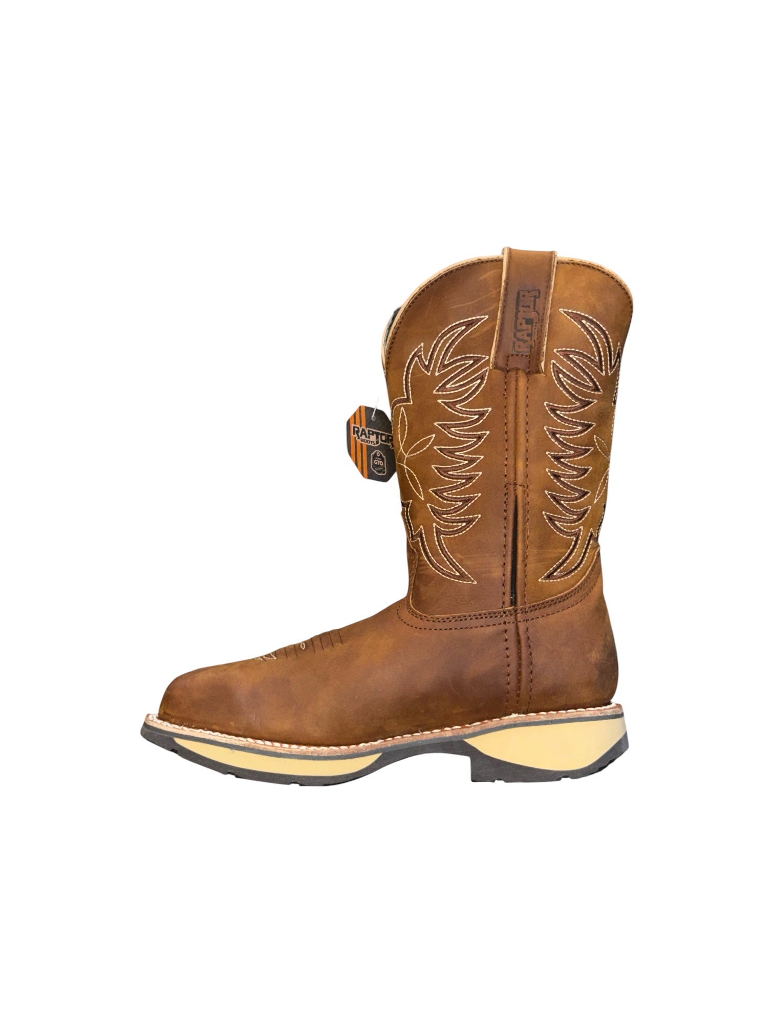 200 Raptor Men’s Western Work Boots – No Steel Toe Cowboy Boots, Slip Resistant, Durable Work Safety Boots