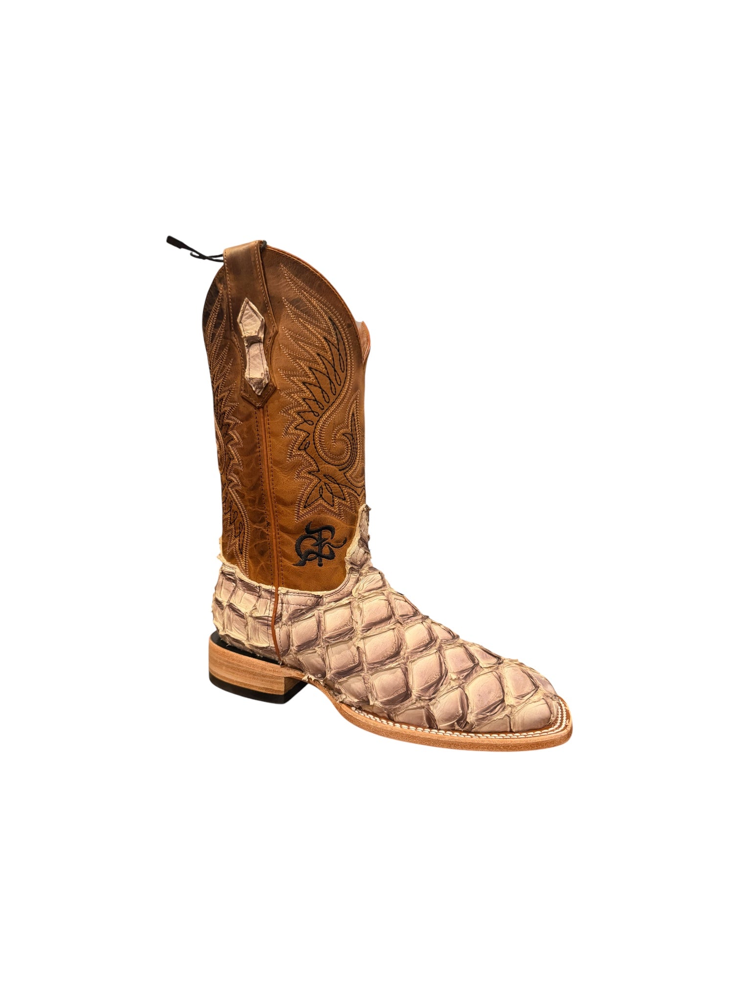 Luxury Pirarucu Exotic Cowboy Boots – Square Toe Handmade Western Boots