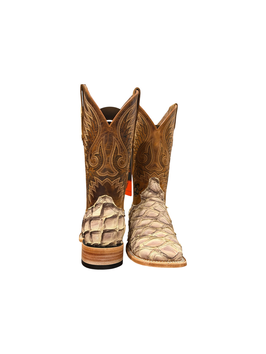 Luxury Pirarucu Exotic Cowboy Boots – Square Toe Handmade Western Boots