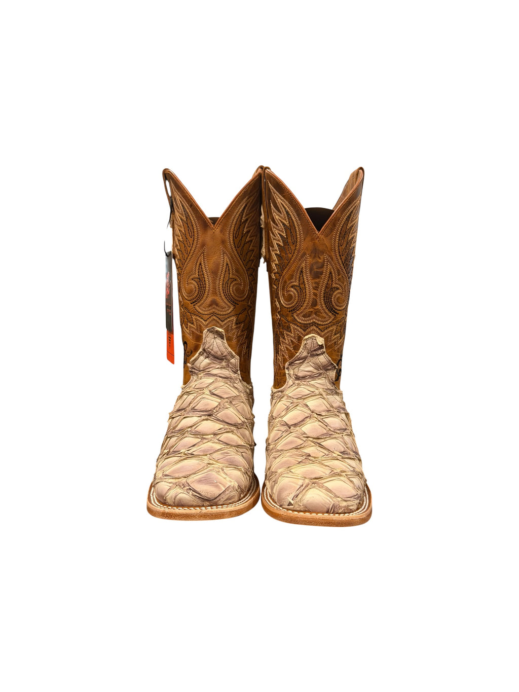 Luxury Pirarucu Exotic Cowboy Boots – Square Toe Handmade Western Boots