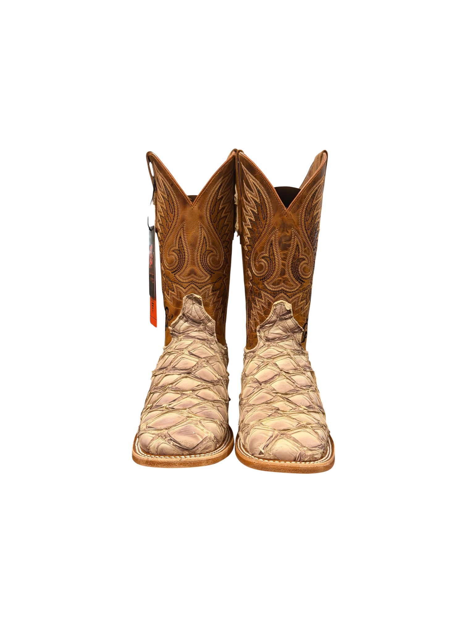 Luxury Pirarucu Exotic Cowboy Boots – Square Toe Handmade Western Boots