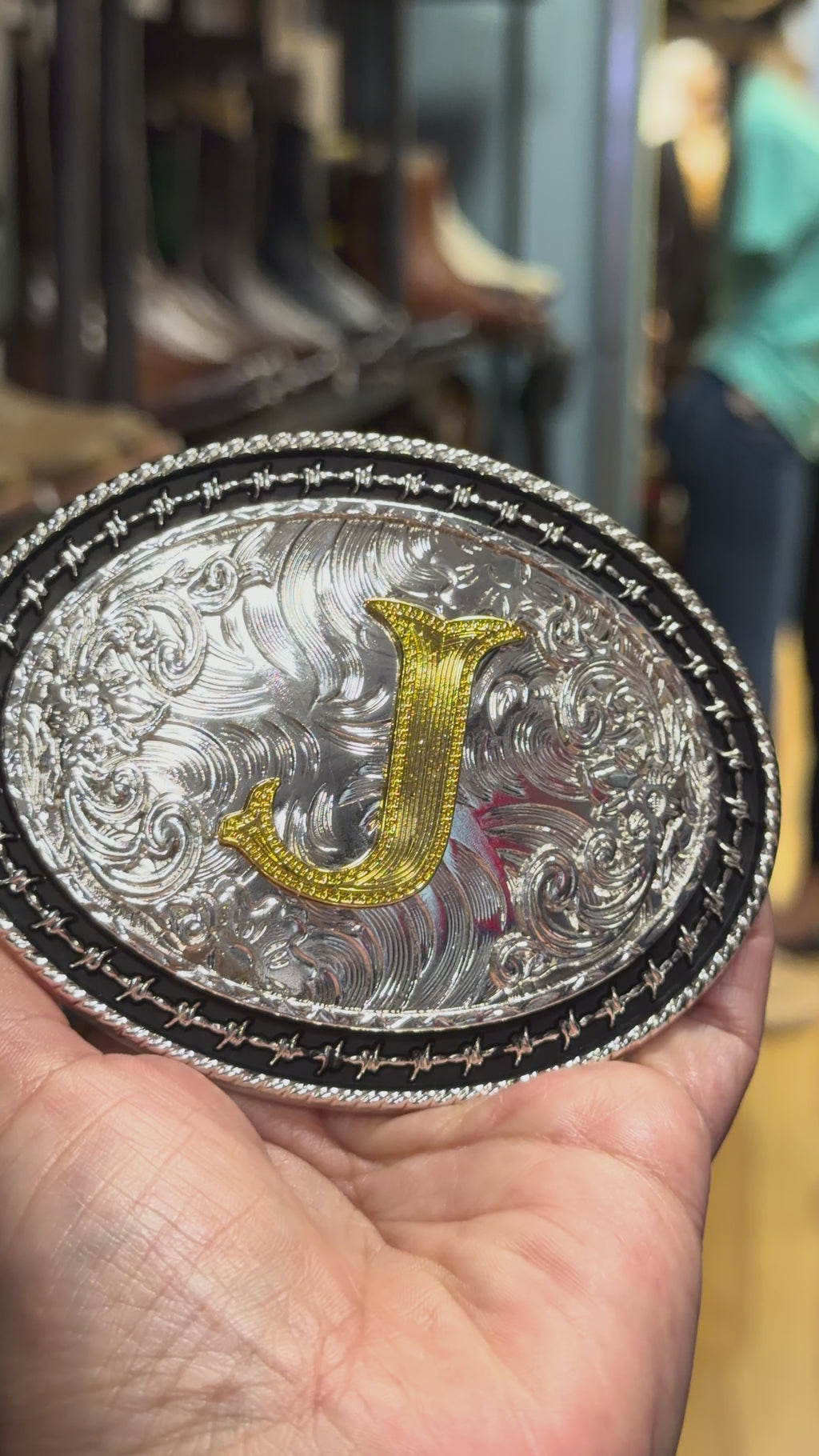 Western Initial Belt Buckle – Letter J