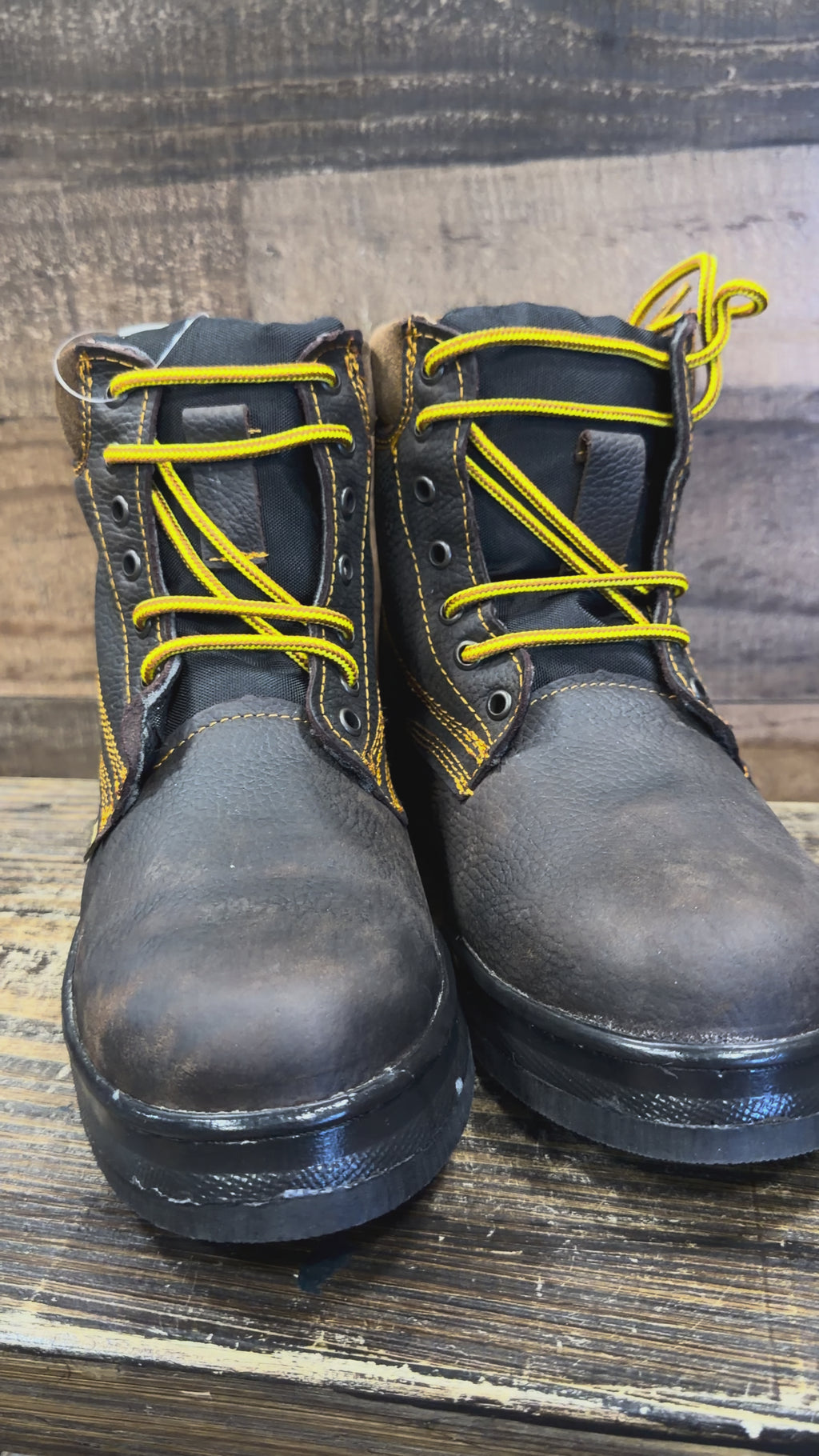 Men's Work Boots – Genuine Leather Safety Work Boots, Slip-Resistant, Durable Construction Boots