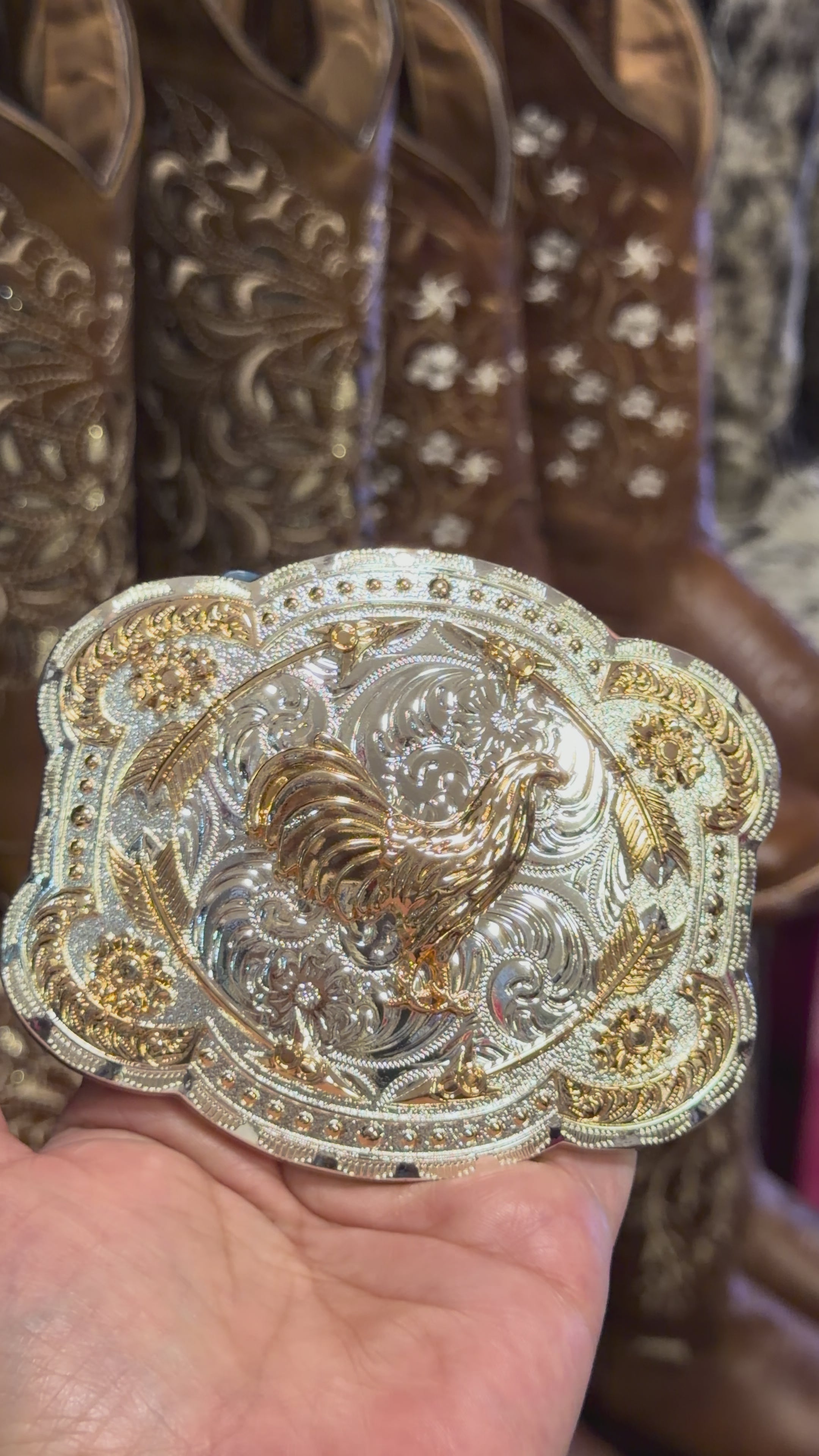 Vintage Western Rooster Belt Buckle for Men &amp; Women | Silver Gold Cowboy Rodeo Buckle