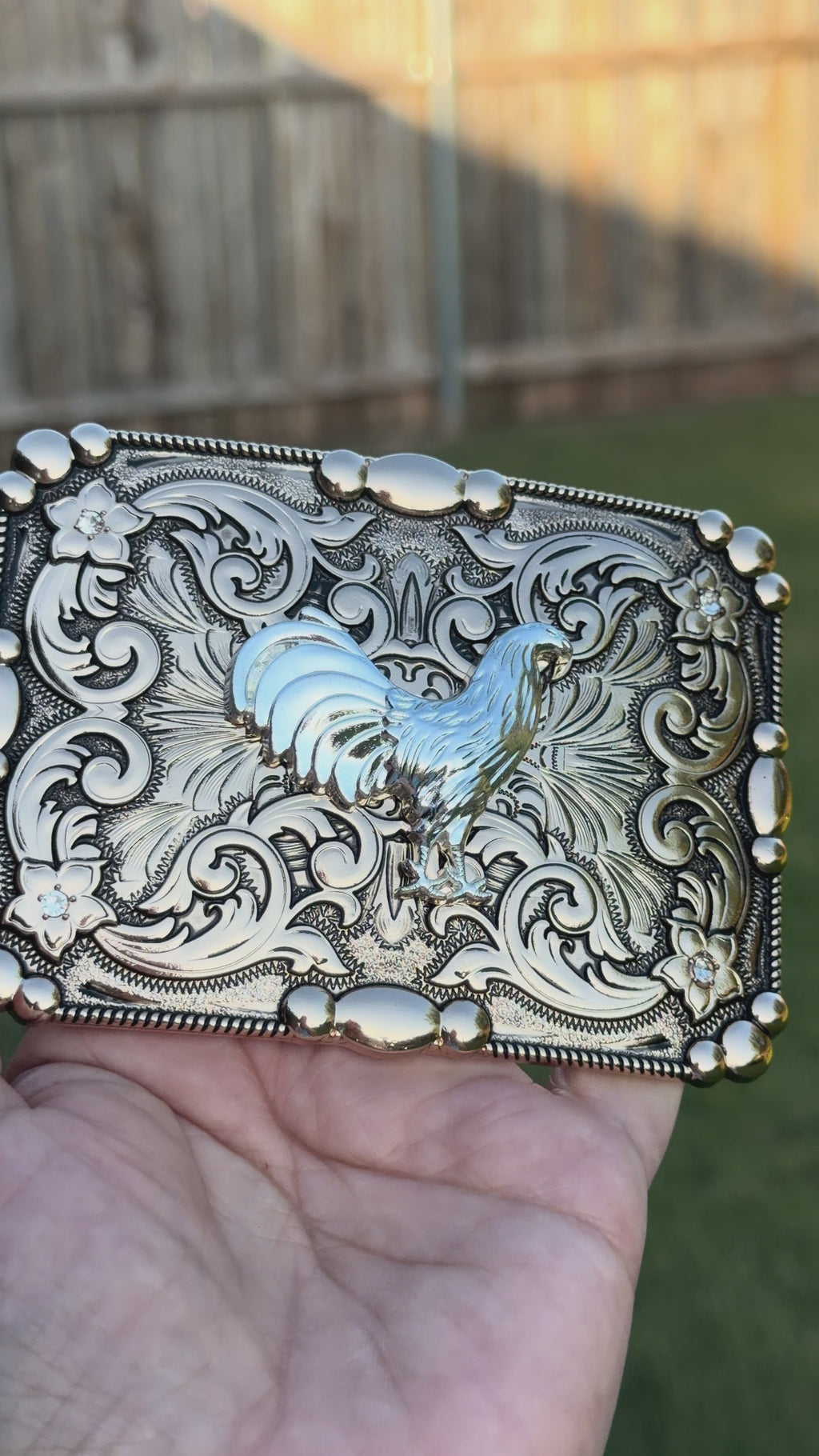 Western Rooster Belt Buckle