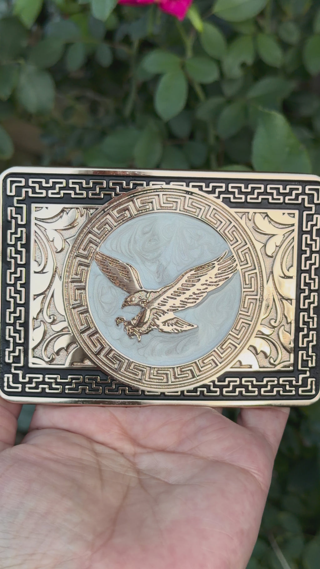 Western Eagle Belt Buckle – Engraved Cowboy Buckle with Soaring Eagle Design for Men &amp; Women
