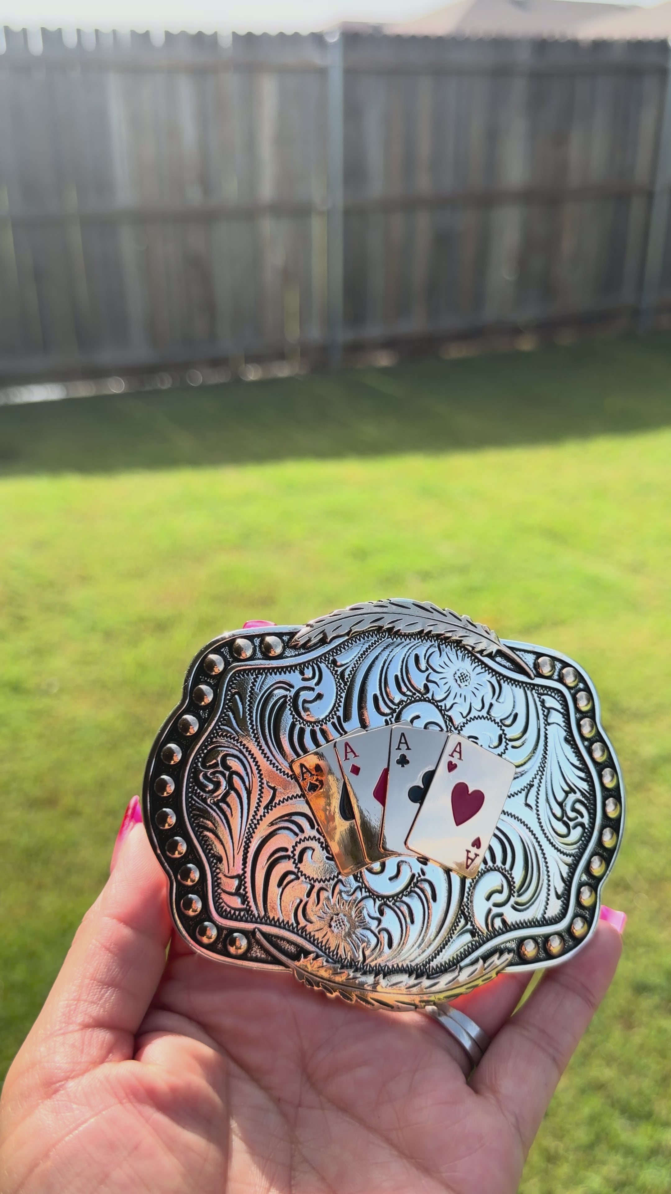 Western Belt Buckle Ace of Spades, Diamonds, Clubs, and Hearts